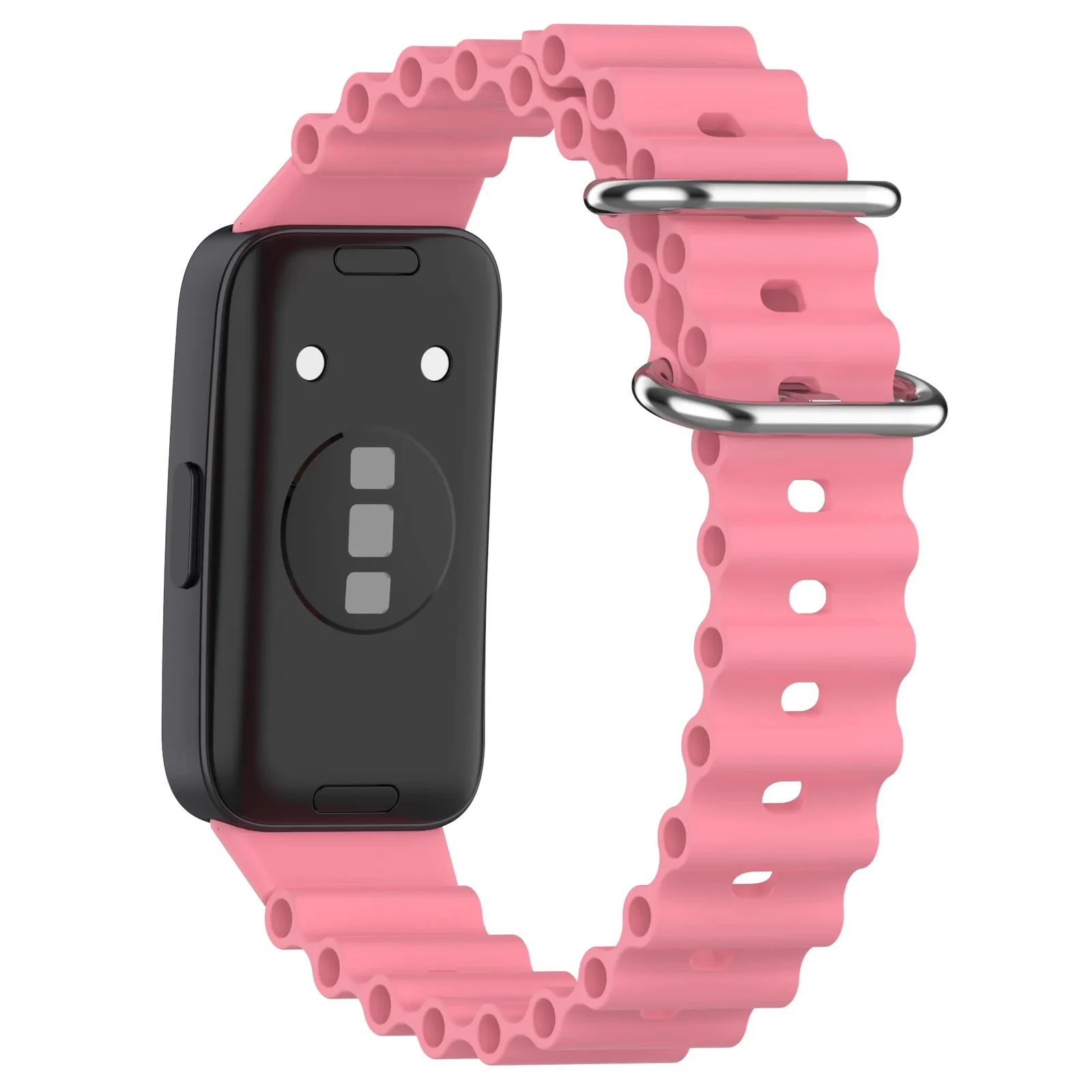 DL3 Mobilak Ocean Band for Huawei Band 8/Huawei Band 9/Huawei Band 10, Adjustable Silicone Stretchy Sport Strap Women Men Replacement Wristband for Huawei Band10/Band9/Band8 - Pink