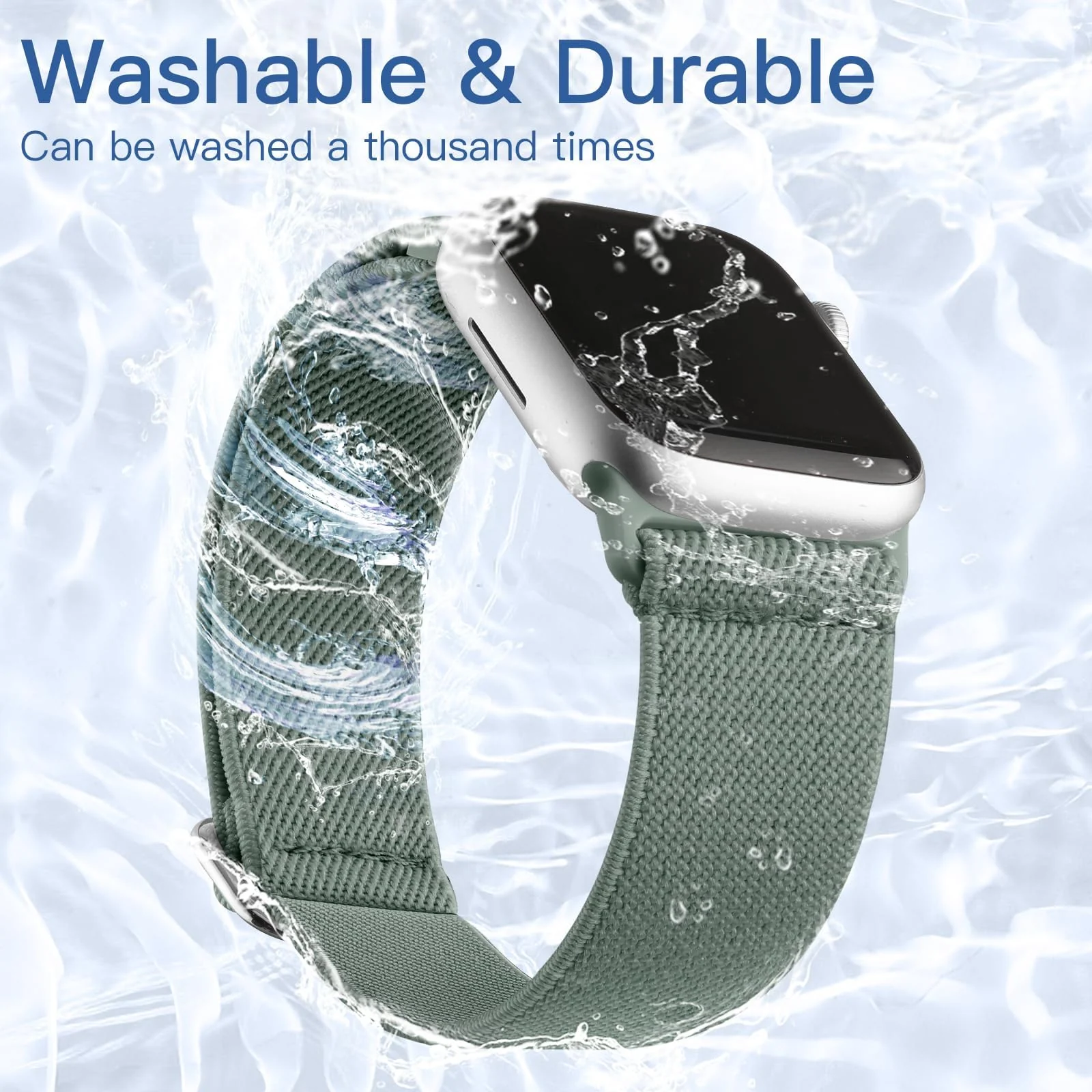 DL3 Mobilak Nylon Solo Loop Stretchy Straps For Apple Watch Band 49mm 45mm 44mm 42mm 41mm 40mm 38mm, Elastic Wristbands for Series 8 9 Ultra 7 6 5 4 3 2 1 (42MM/44MM/45MM/49MM, Pine) - Pine Green