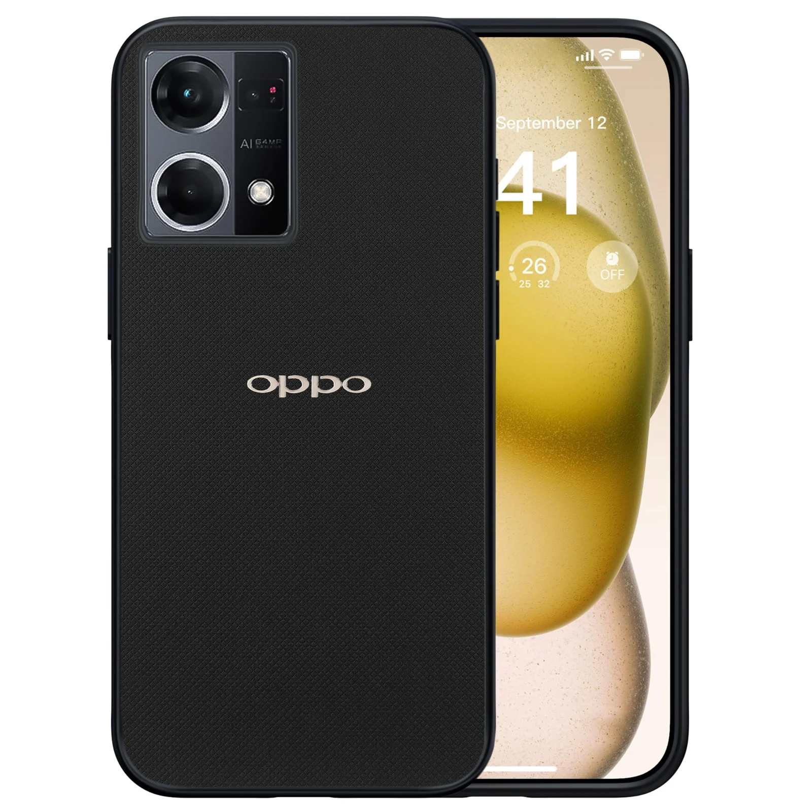 Dl3 Mobilak Compatible with Oppo Reno 8 4G/Reno 7 4G/F21 Pro 4G/F21S Pro 4G Case Dual Layer Heavy Duty Cell Phone Protective Cover Shockproof Rugged with Non-Slip Textured - Black