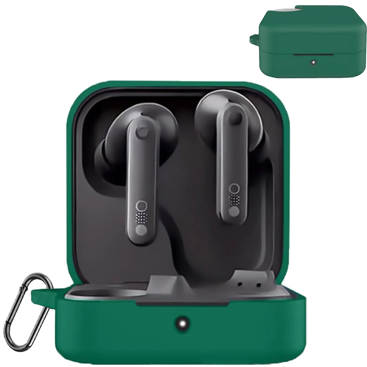 DL3 Mobilak Compatible with Nothing Buds Pro 2 Case Cover, Soft Silicone Shockproof Protective Case Wireless Earbuds with Carabiner, Front LED Visible - Green