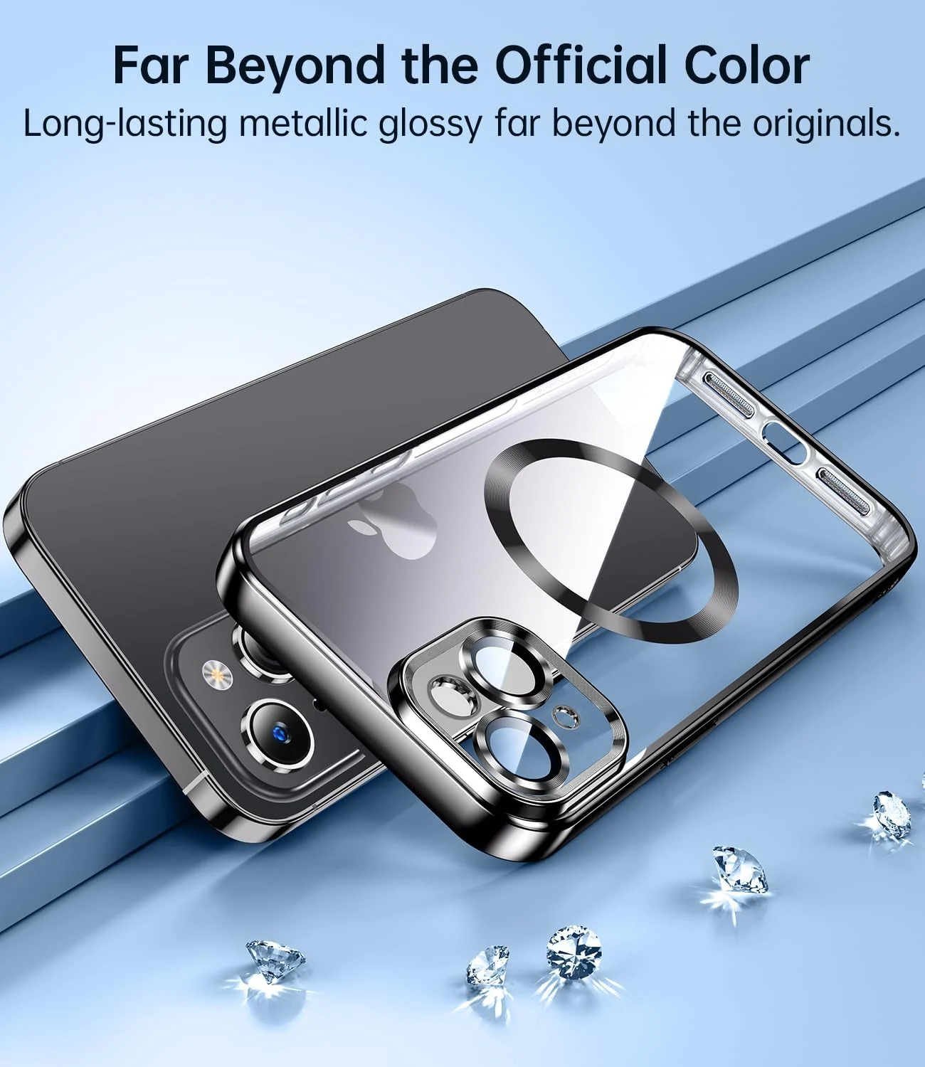DL3 MOBILAK MagSafe Phone Case with Camera Lens Protector for Apple iPhone 14, Black