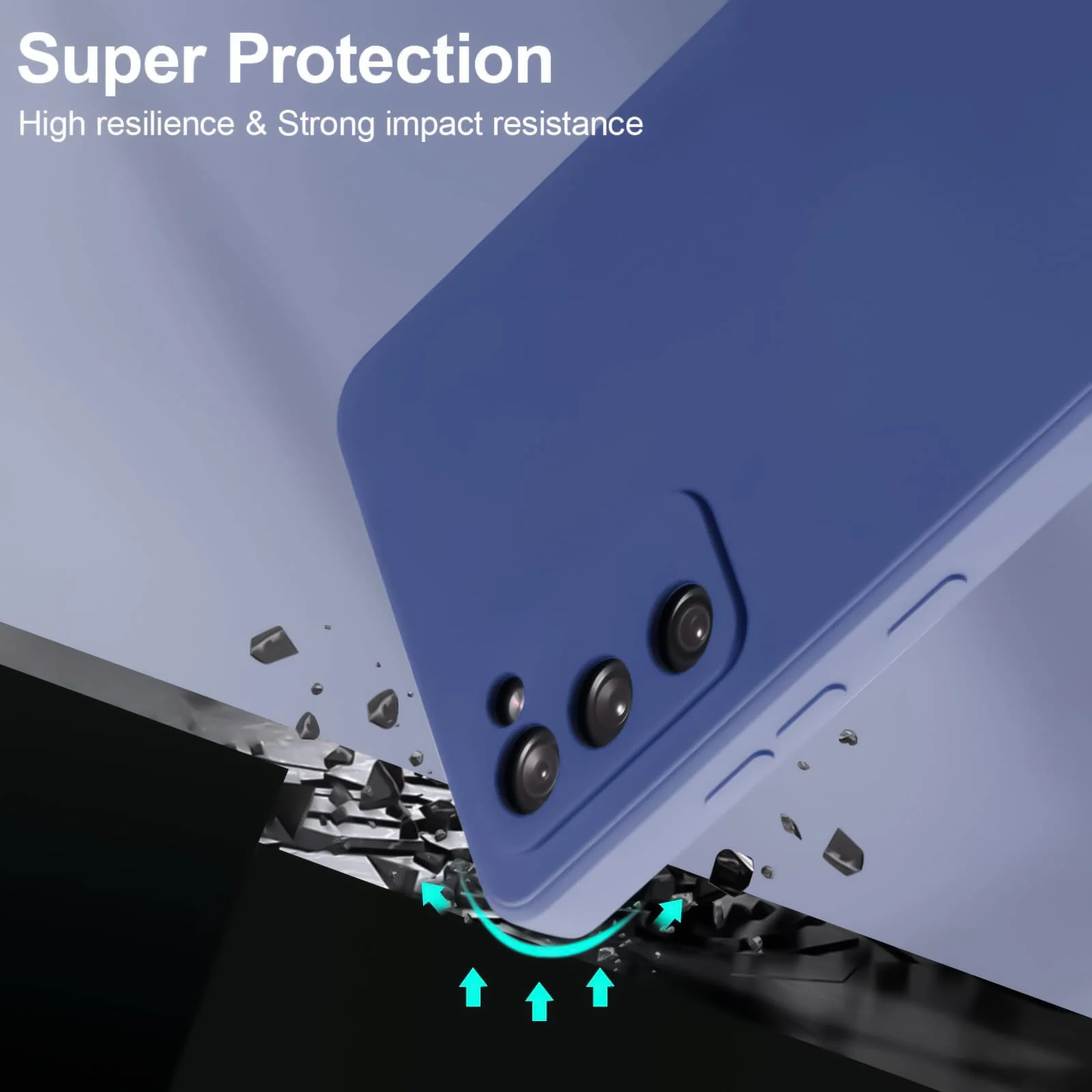 DL3 Mobilak Compatible with Samsung Galaxy S20 FE Case, Liquid Silicone Case, Full Body Camera Protective Cover, Shockproof, Slim Phone Case, Soft Microfiber Lining Case - Blue 1