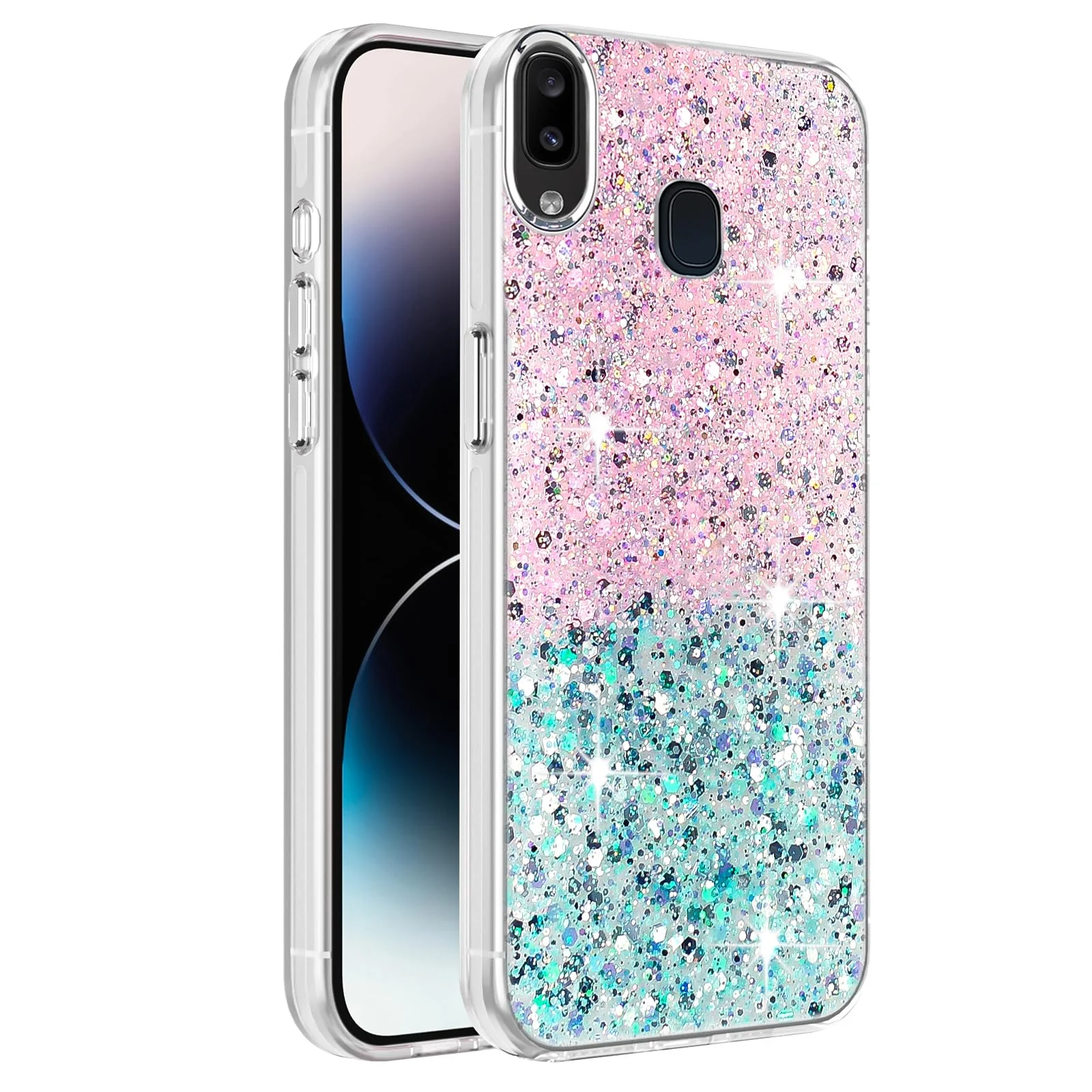 Samsung Galaxy A10s — DL3 Mobilak Glitter Protective Case for Samsung Galaxy A10s, Supports wireless charging, Camera protection, Shock-absorbing protection