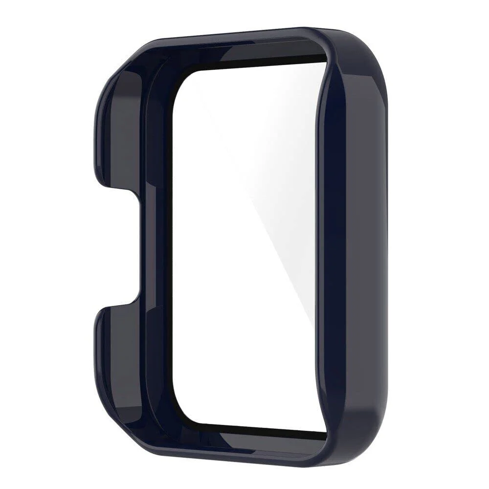 DL3 Mobilak Protective Case Compatible with Xiaomi Mi Redmi Watch 2 Lite, 9H Hardness PC Case Bumper Full Slim Protective Cover with Tempered Glass For Redmi Watch2 Lite - Blue