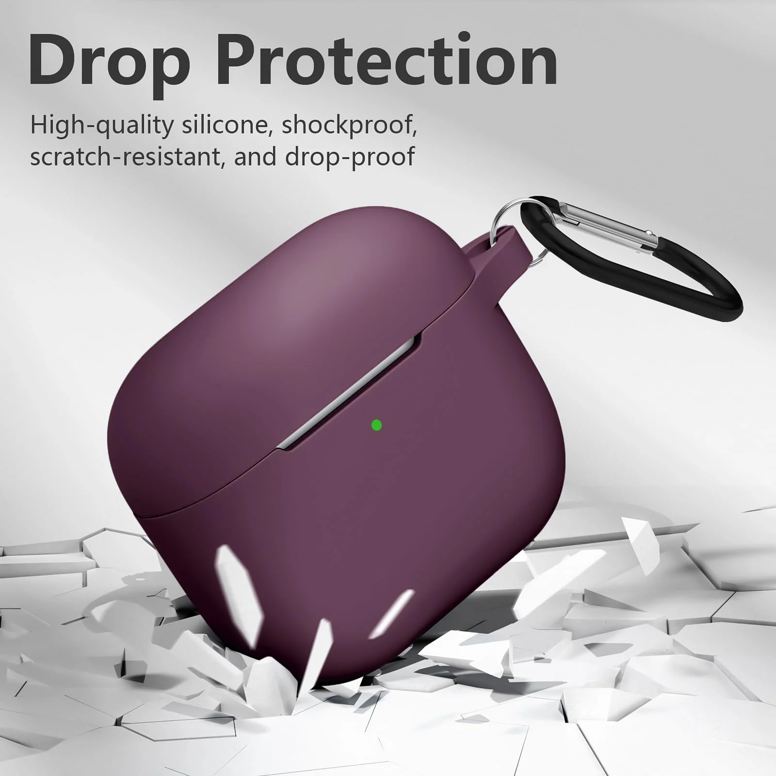 DL3 Mobilak AirPods 3 Case Cover, Silicone Protective Accessories Skin with Keychain Compatible with Apple AirPod 3rd Generation 2021 for Women Girl, Front LED Visible - Wine Red