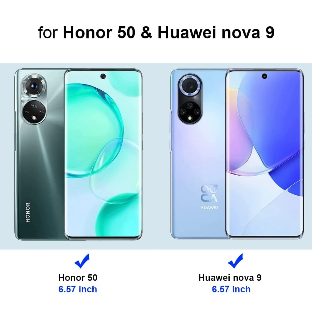 DL3 Mobilak Screen Protector for Honor 50 5G/Huawei Nova 9 UV Glass Fingerprint Reader Support 3D Curved Anti-Spy Tempered Glass Screen Protector With Back Screen Carbon Fibre - Privacy