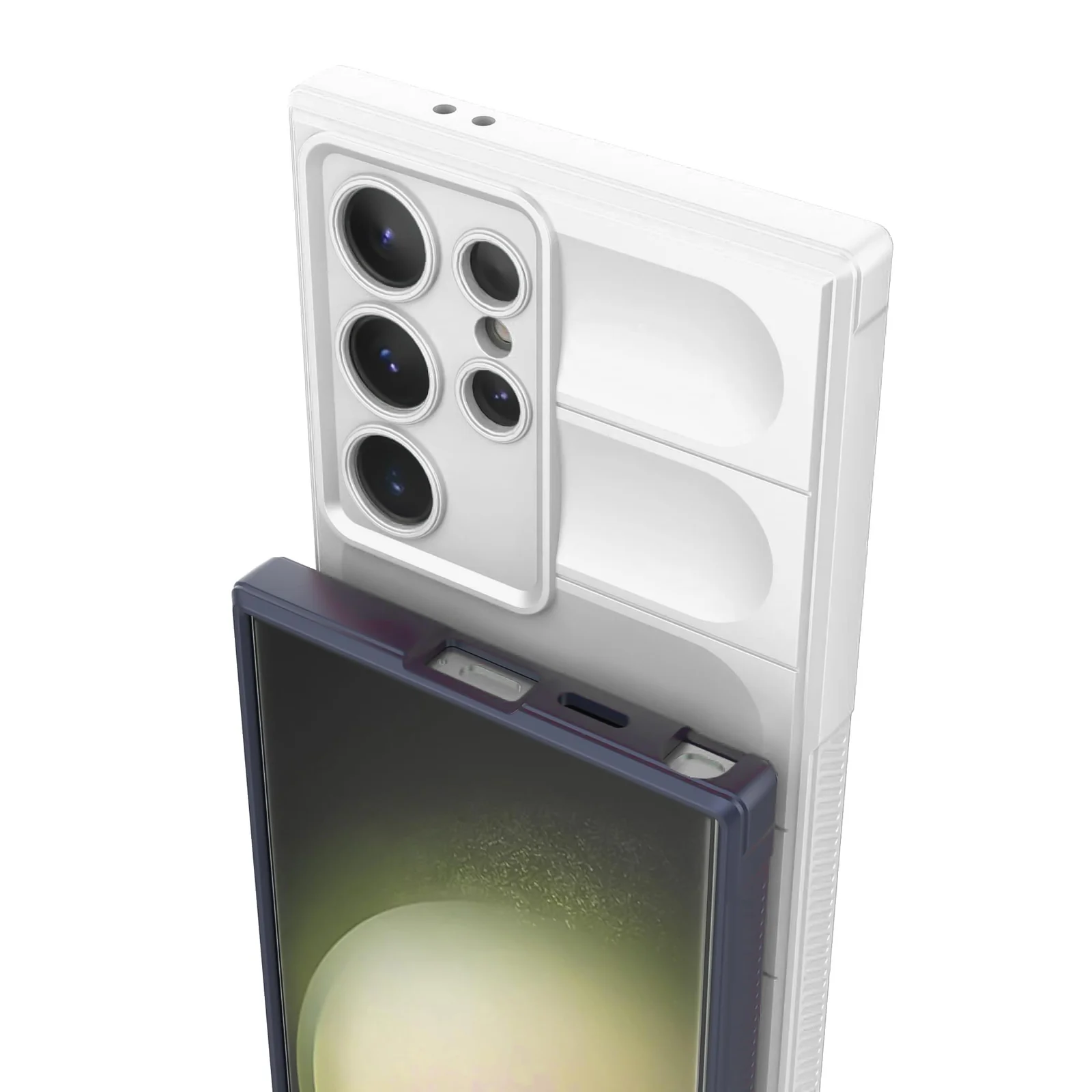 DL3 Mobilak Soft Silicone Protective Case for Samsung Galaxy S23 Ultra with Camera Protection and Shockproof Design - White