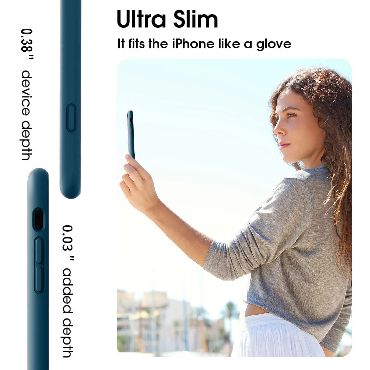 DL3 Mobilak Liquid Silicone Case for iPhone 6 Plus / 6S Plus, Shock-absorbing protection, Scratch-resistant surface, Soft microfiber lining - Storm Blue