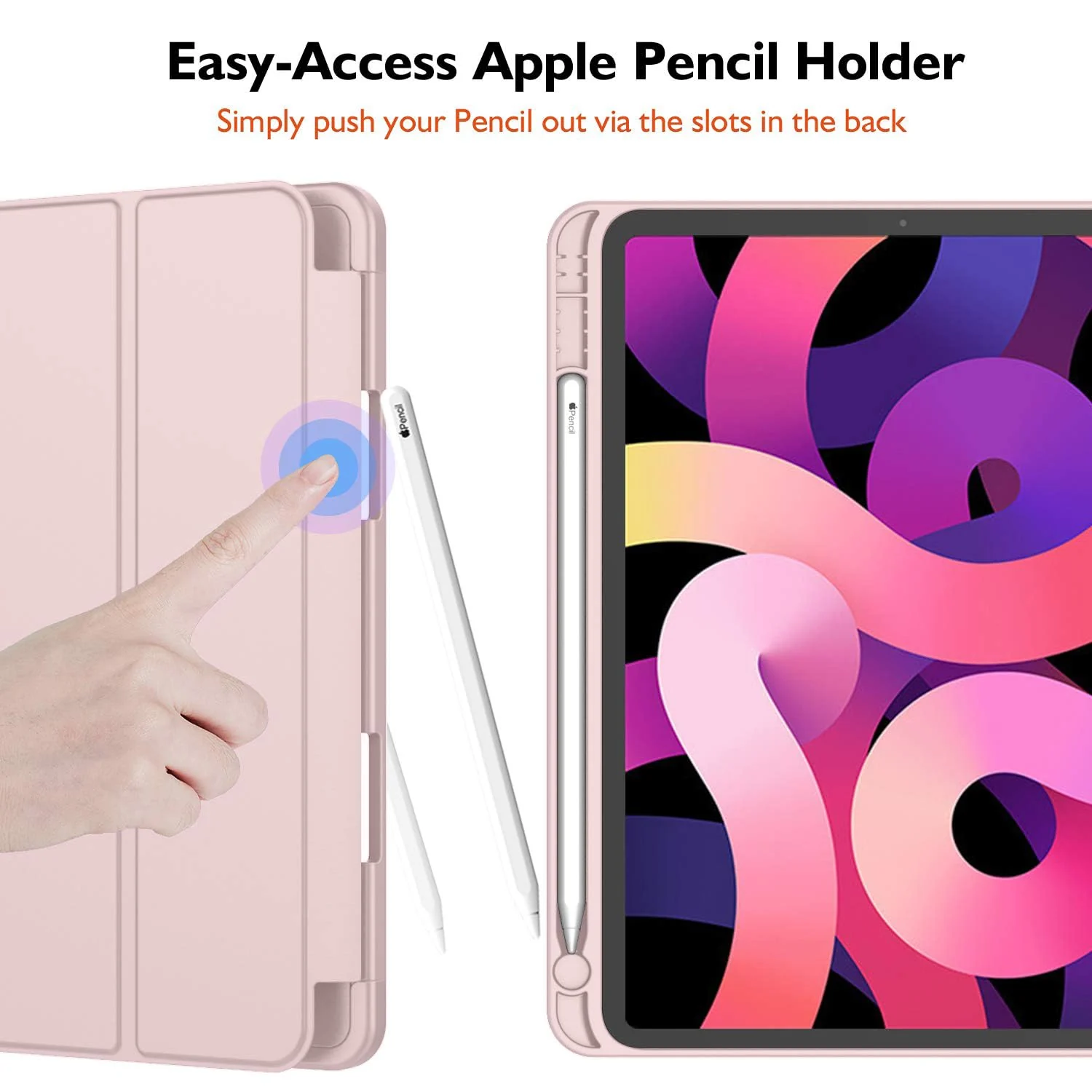 DL3 Mobilak Smart Case For iPad Pro 11 Inch 2018 (1st Generation 2018 Model Year) with Pencil Holder, Soft TPU Smart Stand Back Cover Auto Wake/Sleep Feature - Pink Sand