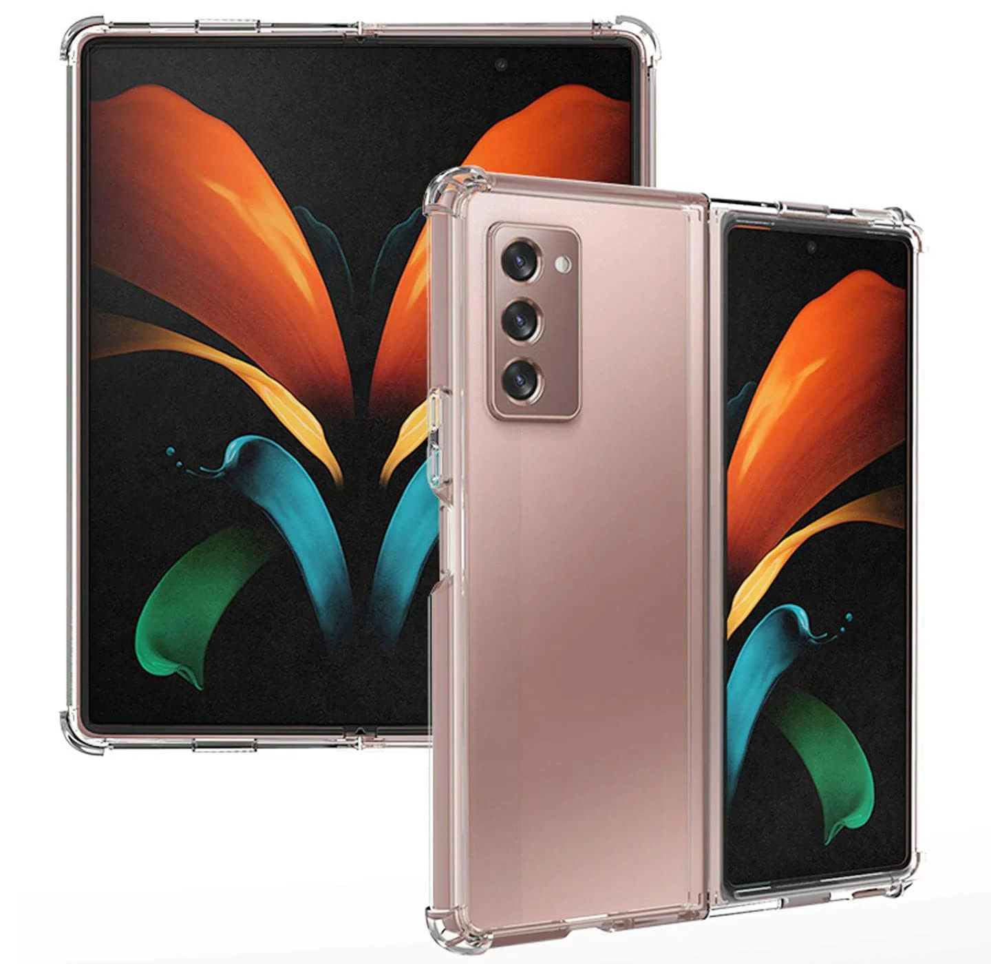 DL3 Mobilak Protective Case for Samsung Galaxy Z Fold 2, [Shock-Absorbent] Flexible TPU Mobile Phone Case Shockproof Scratch-Resistant for Samsung Galaxy Z Fold 2 2020 - Transparent