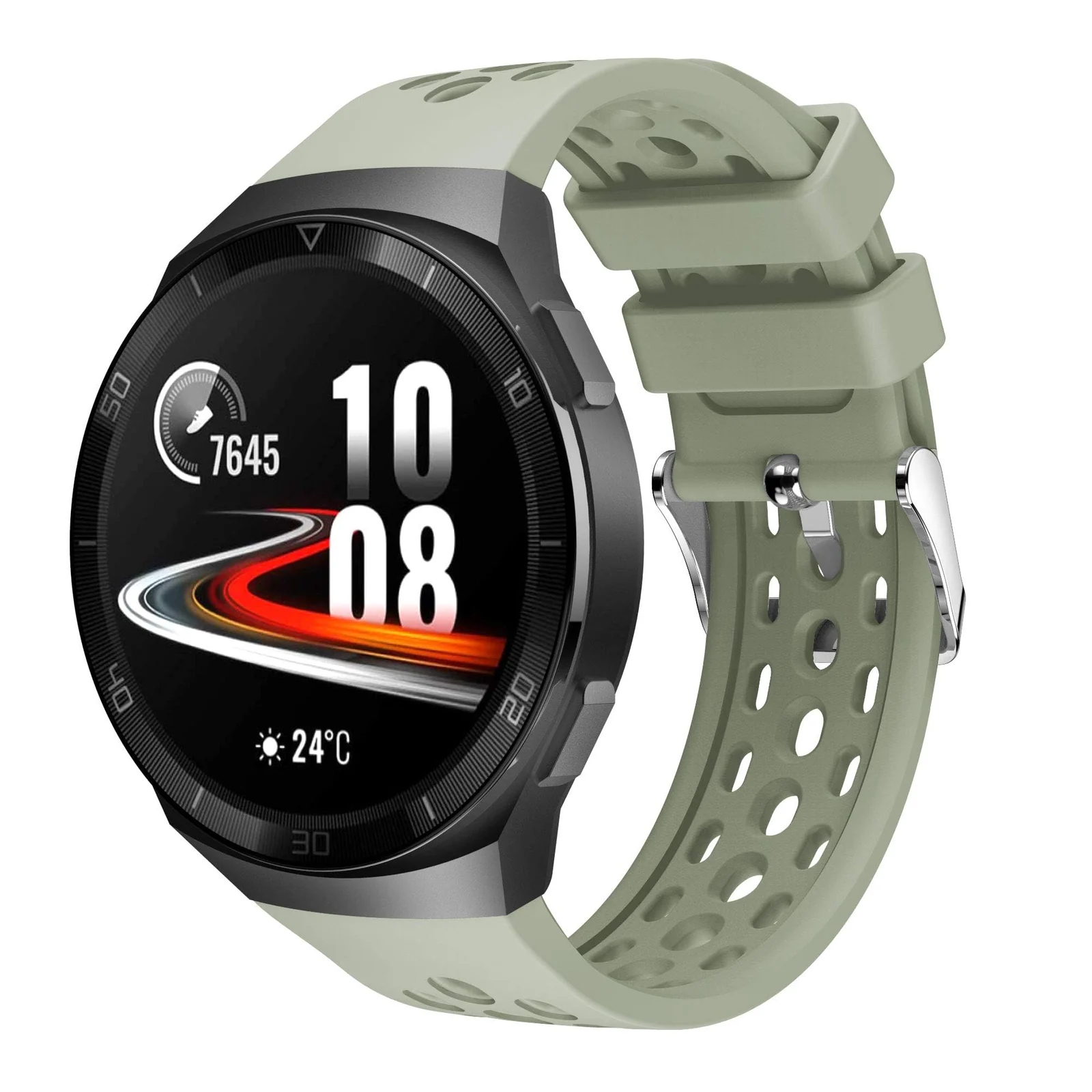 DL3 Mobilak Strap Replacement Bands Compatible with 22MM Huawei Watch GT2E Bands, Adjustable Accessory Soft Silicone Sport Wristband for Women Men - Green