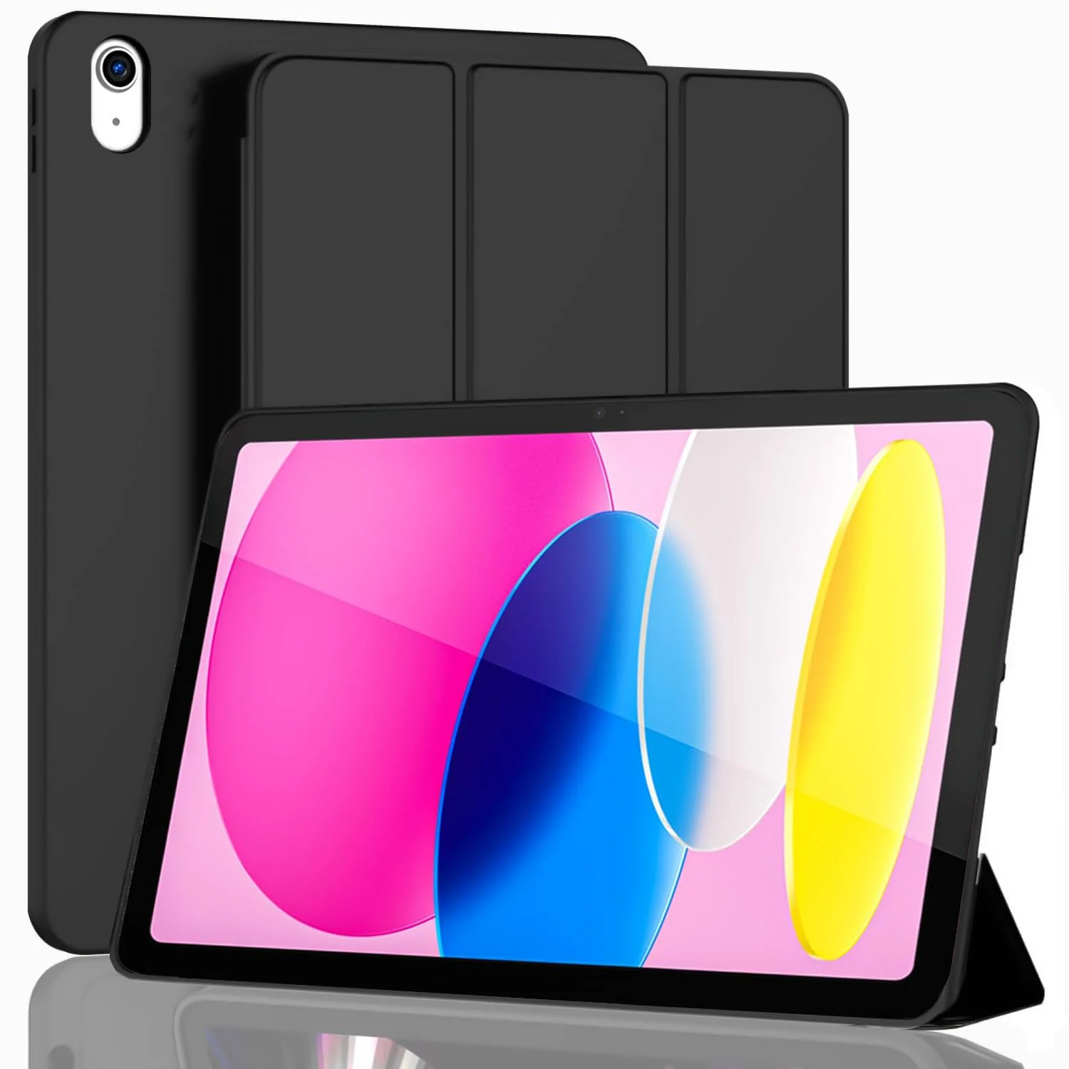 DL3 Mobilak iPad 10th Generation Case, Auto Wake&Sleep iPad Cover 10th Generation Case, Slim Trifold Stand TPU Back Shell Case for iPad 10th Gen 10.9 inch - Black