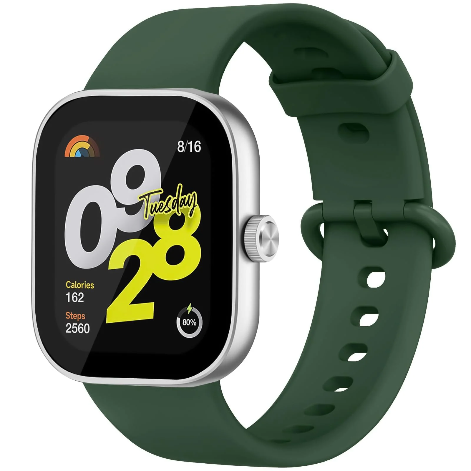 DL3 Mobilak Bracelet for Redmi Watch 4 / Redmi Watch 5 / Xiaomi Smart Band 8 Pro/Xiaomi Smart Band 9 Pro Wristbands for Men Women, Silicone Strap, Waterproof Sports Replacement Strap - Green