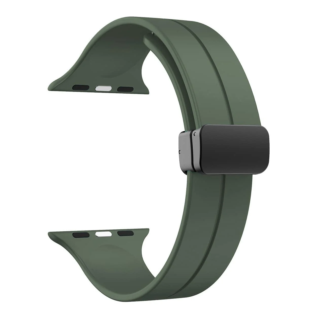 DL3 Mobilak Magnetic Strap for Apple Watch Band 49mm 45mm 44mm 41mm 40mm 38mm 42mm, Sport Silicone Replacement Wristband Strap for iwatch Series 9 8/7/6/5/4/3/2/SE (Olive, 42mm/44mm/45mm/49mm) - Olive Green