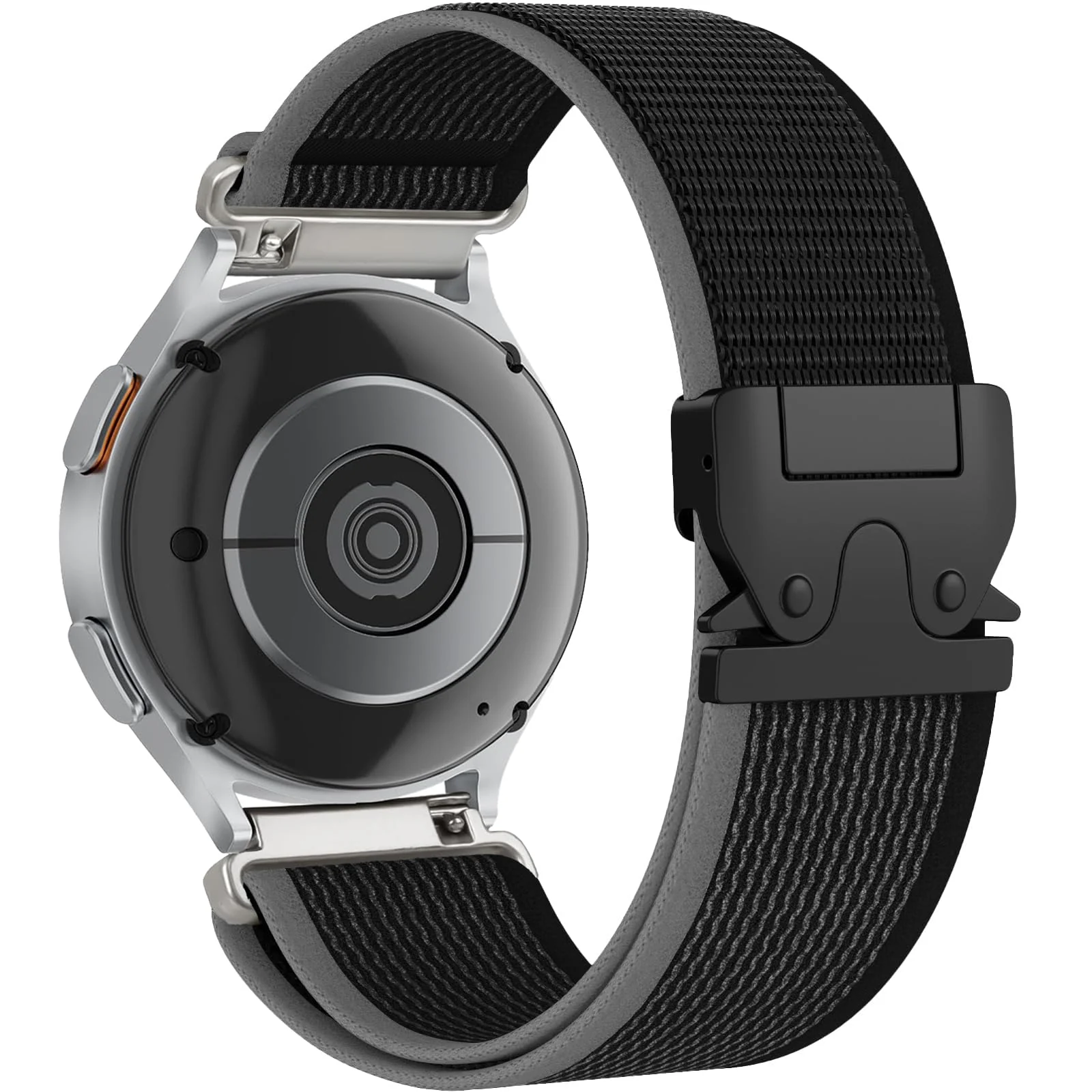 DL3 Mobilak Elastic Nylon Band For 22mm Stretchy Parachute buckle Strap for Redmi Watch 5 Active/5 Lite/Samsung Galaxy Watch 3 45mm/Watch 46mm/Gear S3/Huawei watch GT6 GT5 46MM/GT 6 Pro - Black | Gray