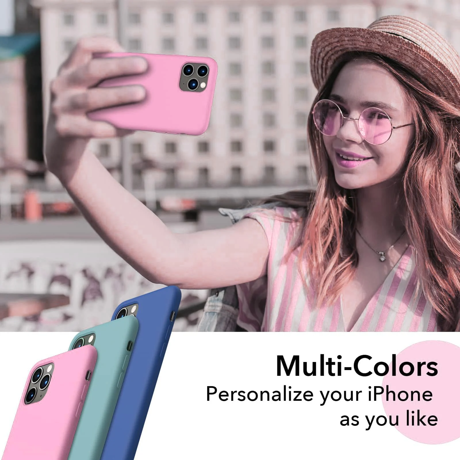 DL3 Mobilak Liquid Silicone Protective Case for iPhone 11 Pro Max (6.5 Inch) with Camera Protection and Microfiber Lining - Pink