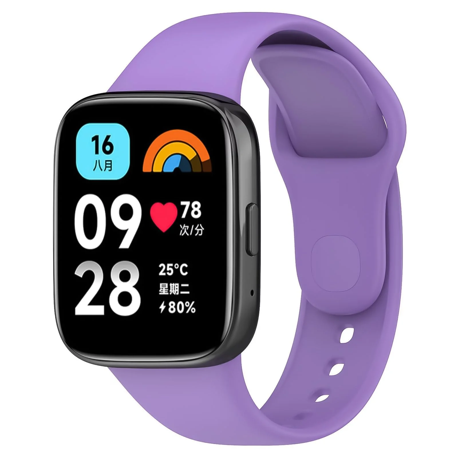 DL3 Mobilak Strap Silicone Compatible With Xiaomi Redmi Watch 3 Active/Redmi Watch 3 Lite, Sport Silicone Watch Band Wrist Strap, Bracelet Wristband Wrist Strap - Purple