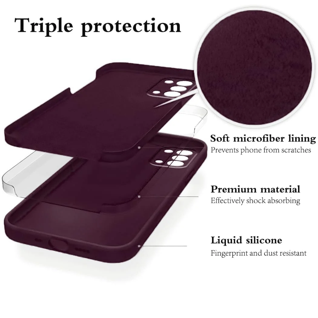 DL3 Mobilak Liquid Silicone Protective Case with Soft Microfiber Lining with Full Camera Protection for realme 7 Pro - Wine Red