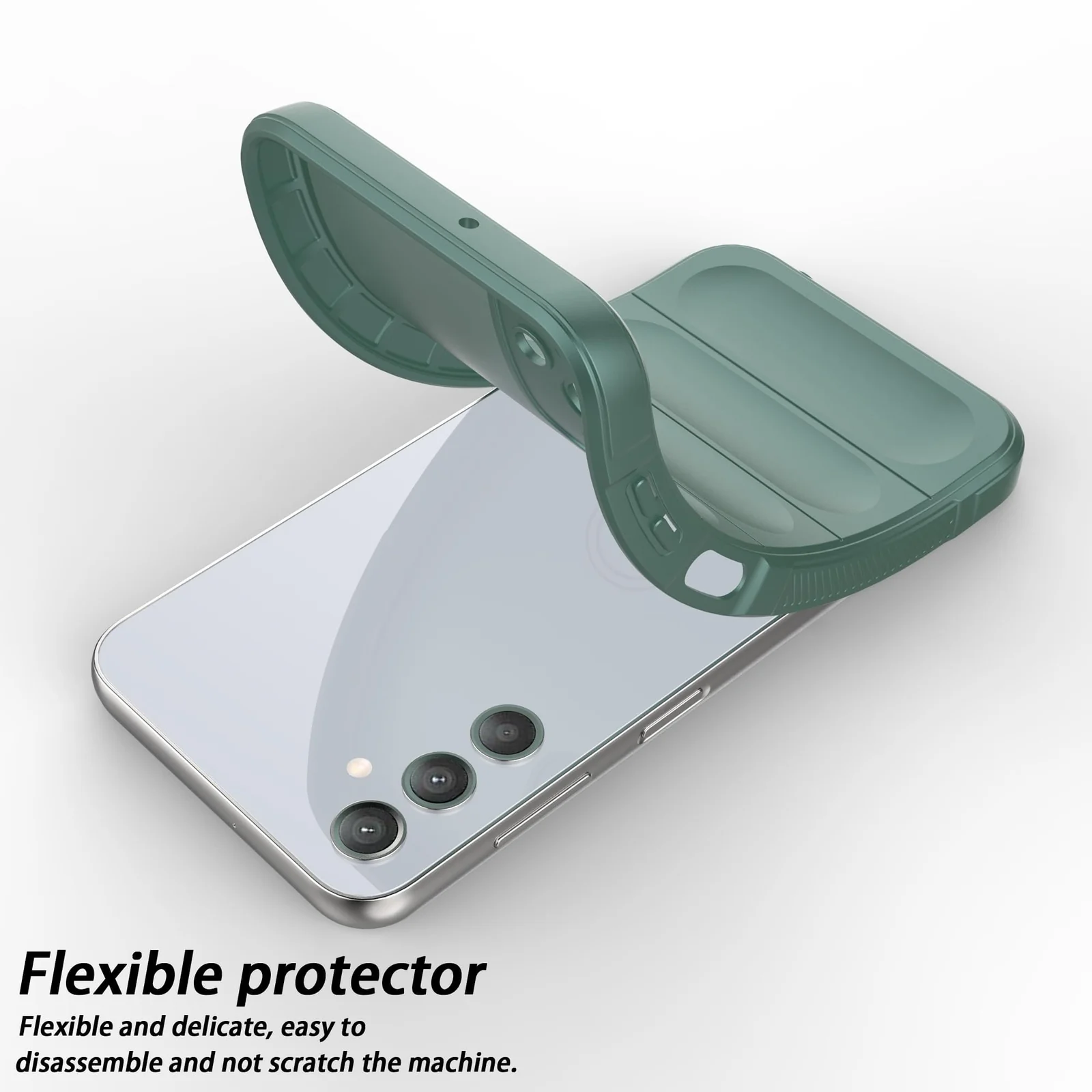 DL3 Mobilak Soft Silicone Protective Case for Samsung Galaxy A15 with Camera Protection and Shockproof Design - Green
