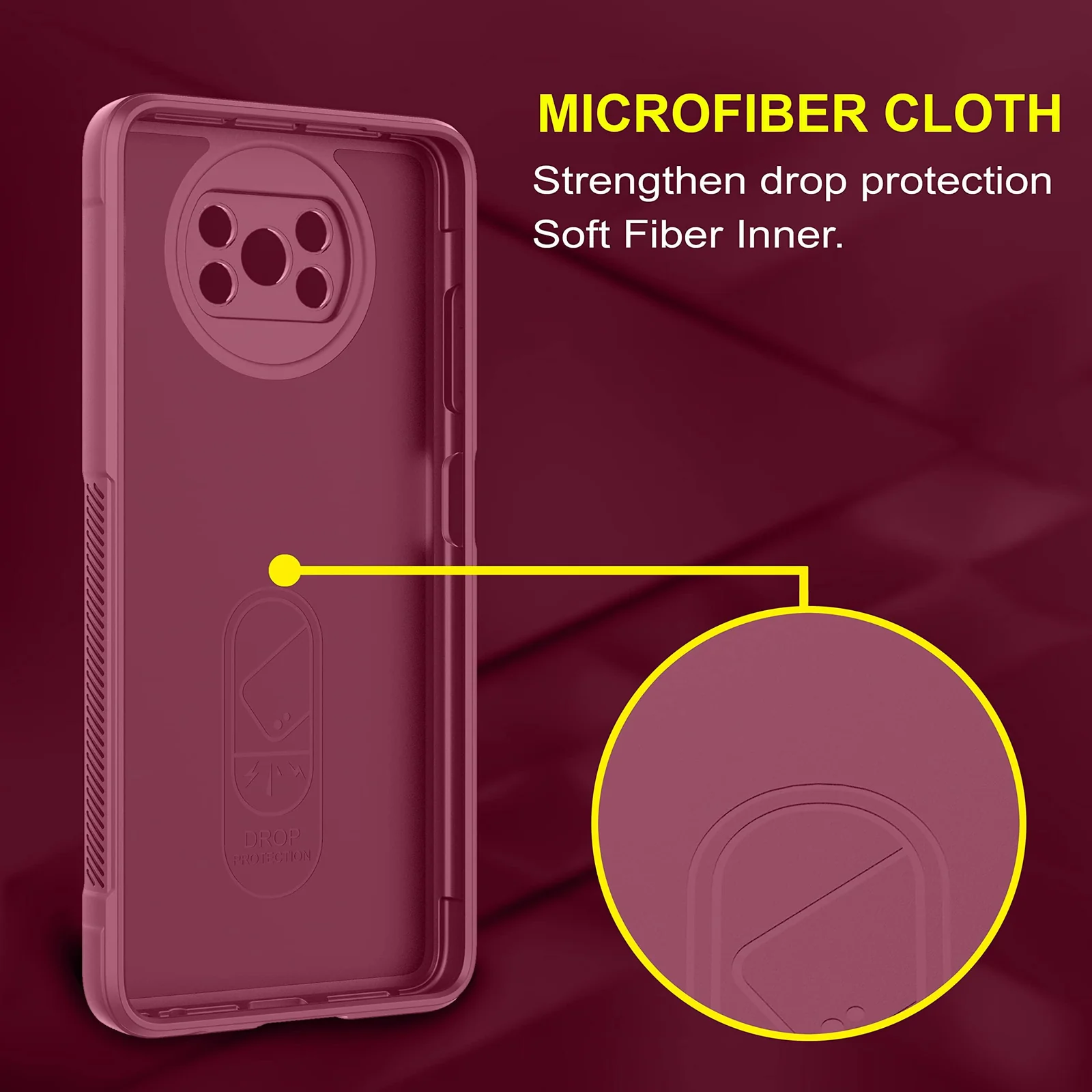 DL3 Mobilak Flexible Silicone and TPU Protective Case with Camera Protection for Xiaomi Poco X3 NFC / Poco X3 / Poco X3 Pro - Wine Red