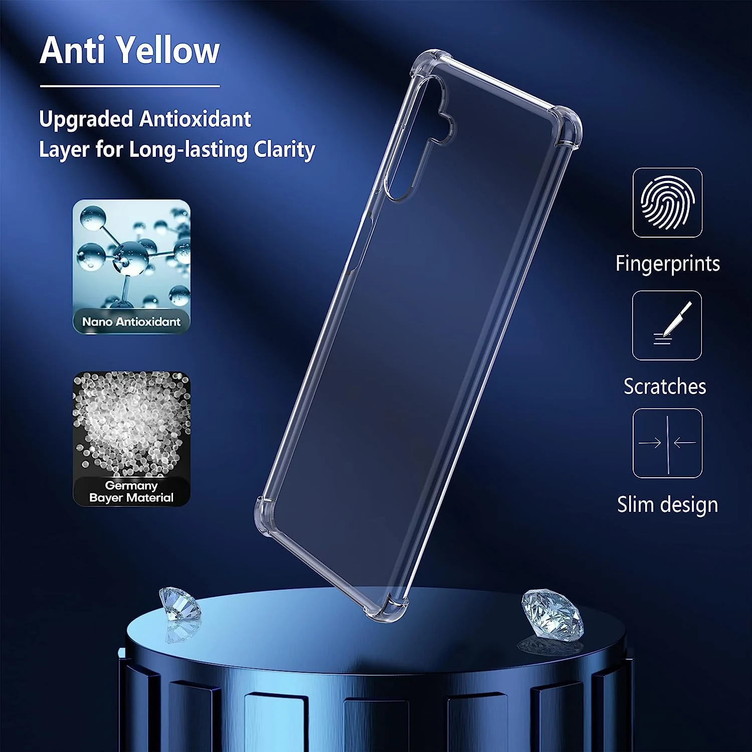 DL3 Mobilak Case Compatible with Samsung Galaxy A14 4G / 5G, Cover Silicone TPU Gorilla Anti-shock Shockproof Corners - Clear