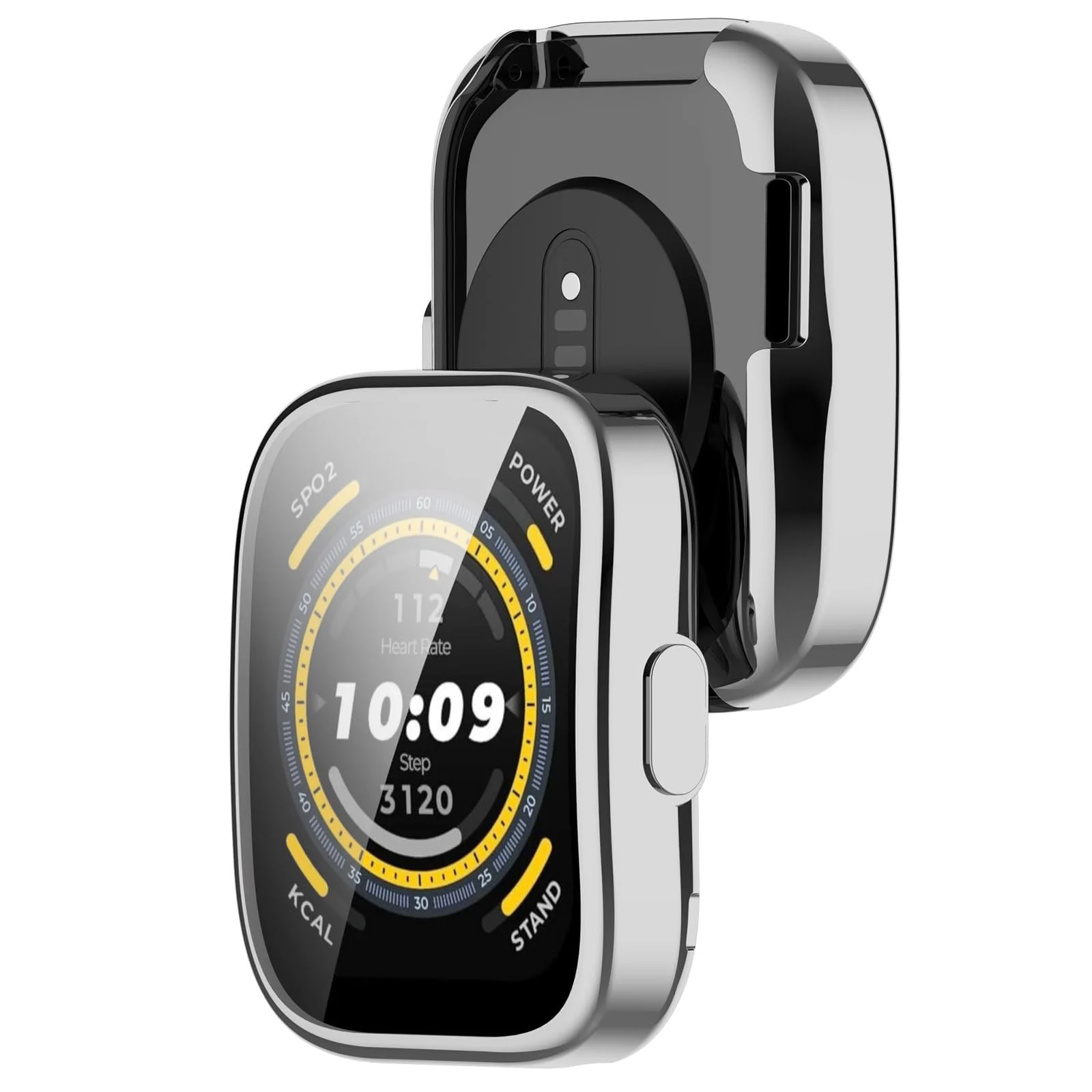 DL3 Mobilak Case Compatible with Amazfit Bip 5 (A2215) All-Around with Built-in Screen Protector Watch Soft TPU Shockproof Cover Slim Guard Thin Bumper Shell Protector for Amazfit Bip 5 - Silver