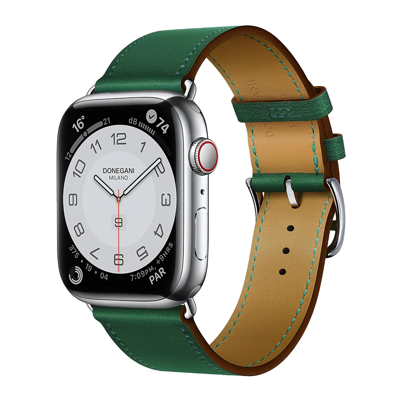 DL3 Mobilak Compatible with Apple Watch Band 49mm 46mm 45mm 44mm 42mm Leather Band Replacement Strap, Soft Leather Bracelet for iWatch Series 11 10 9 8 7 6 5 4 SE SE2 Ultra 3 2 1 - Green