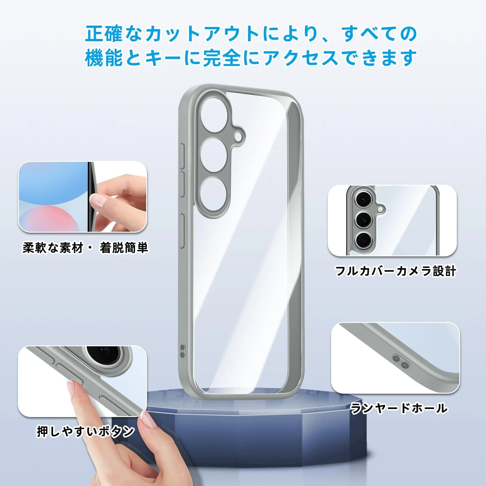 DL3 Mobilak Clear Protective Case for Samsung Galaxy A35 5G - Gray
