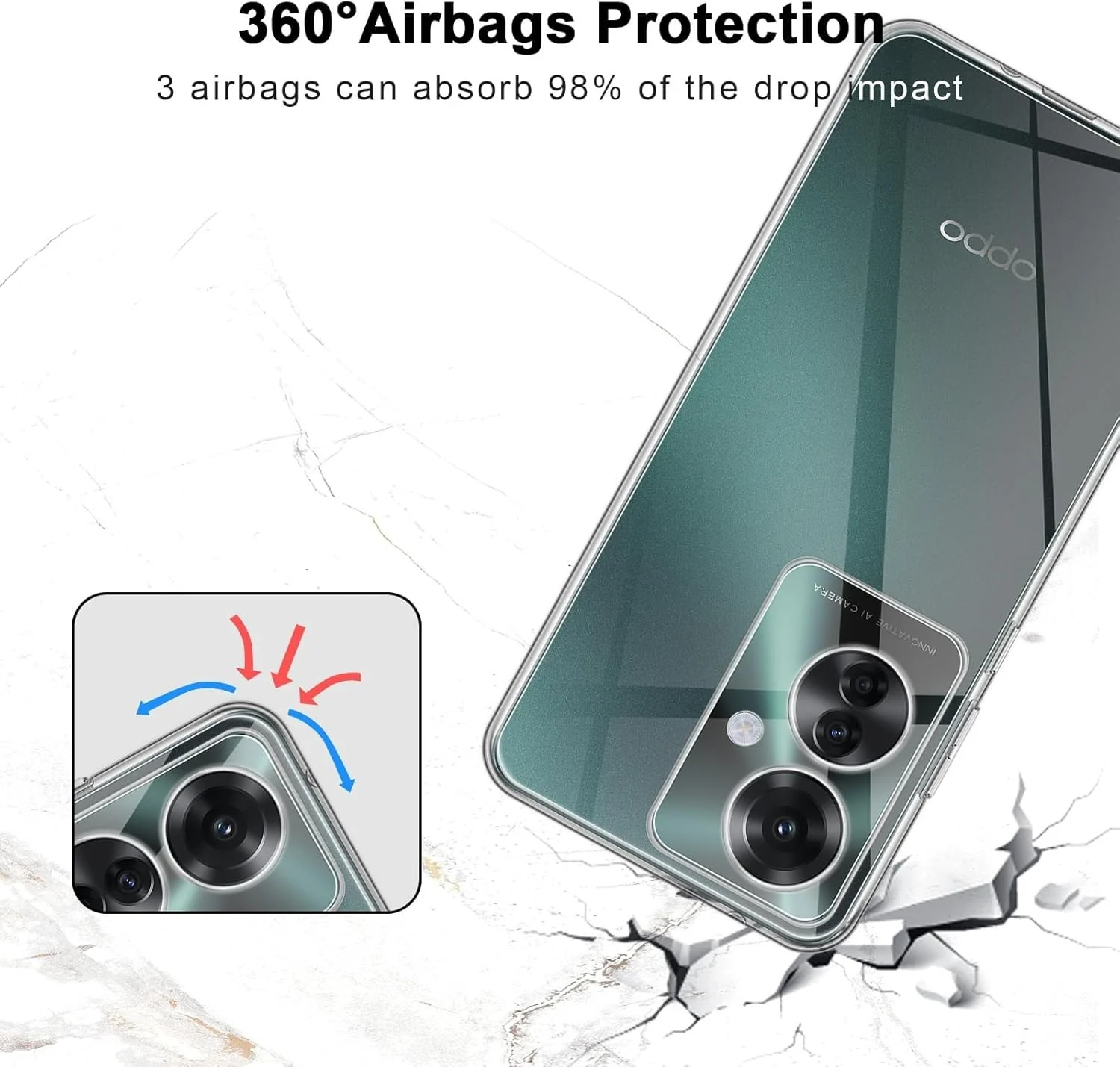 DL3 Mobilak Case Compatible with OPPO Reno11 F 5G / OPPO Reno 11F 5G Case Crystal Soft TPU Gel Case Flexible Silicone Anti-Scratch Camera Protection TPU Cover - Clear