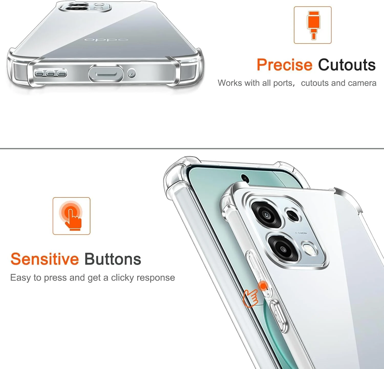 DL3 Mobilak Clear TPU Protective Case for OPPO A6 Pro 4G / 5G with Camera Protection and Shockproof Design - Clear