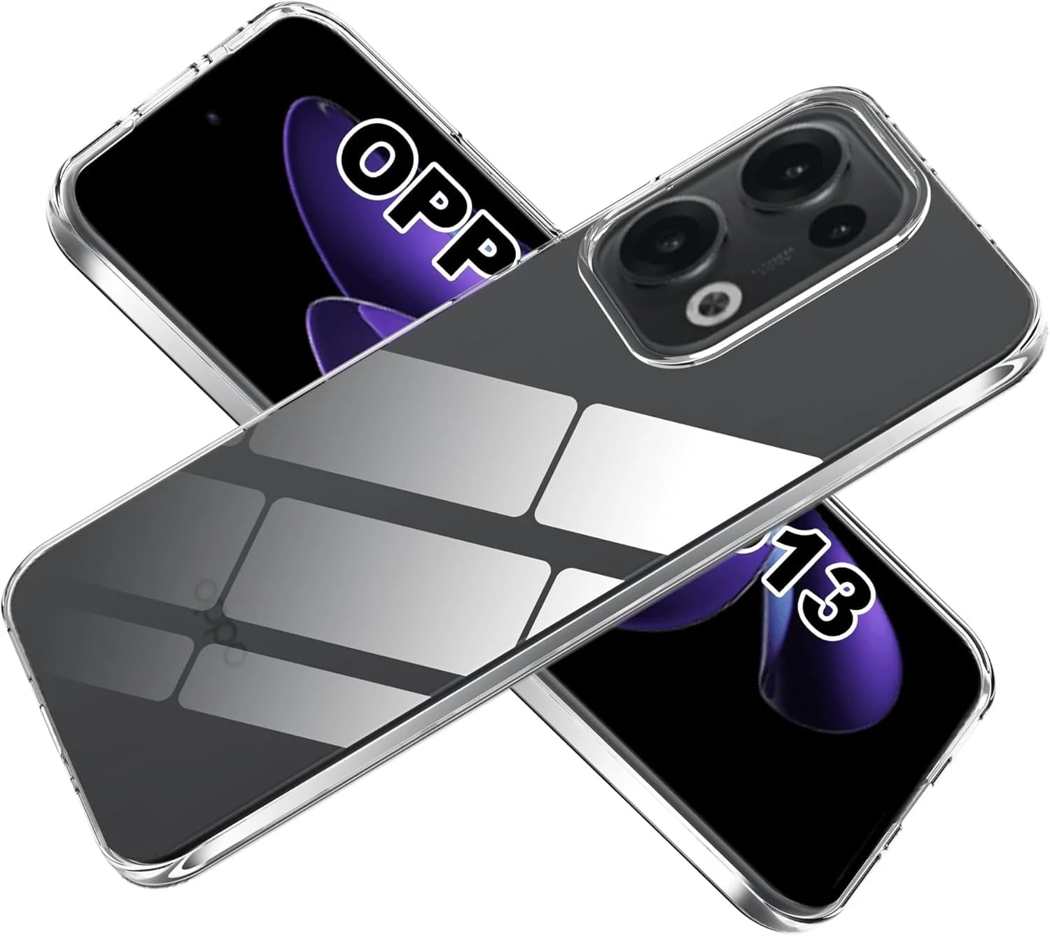 DL3 Mobilak Case Compatible with OPPO Reno 13 5G Case Crystal Soft TPU Gel Case Flexible Silicone Anti-Scratch TPU Cover - Clear