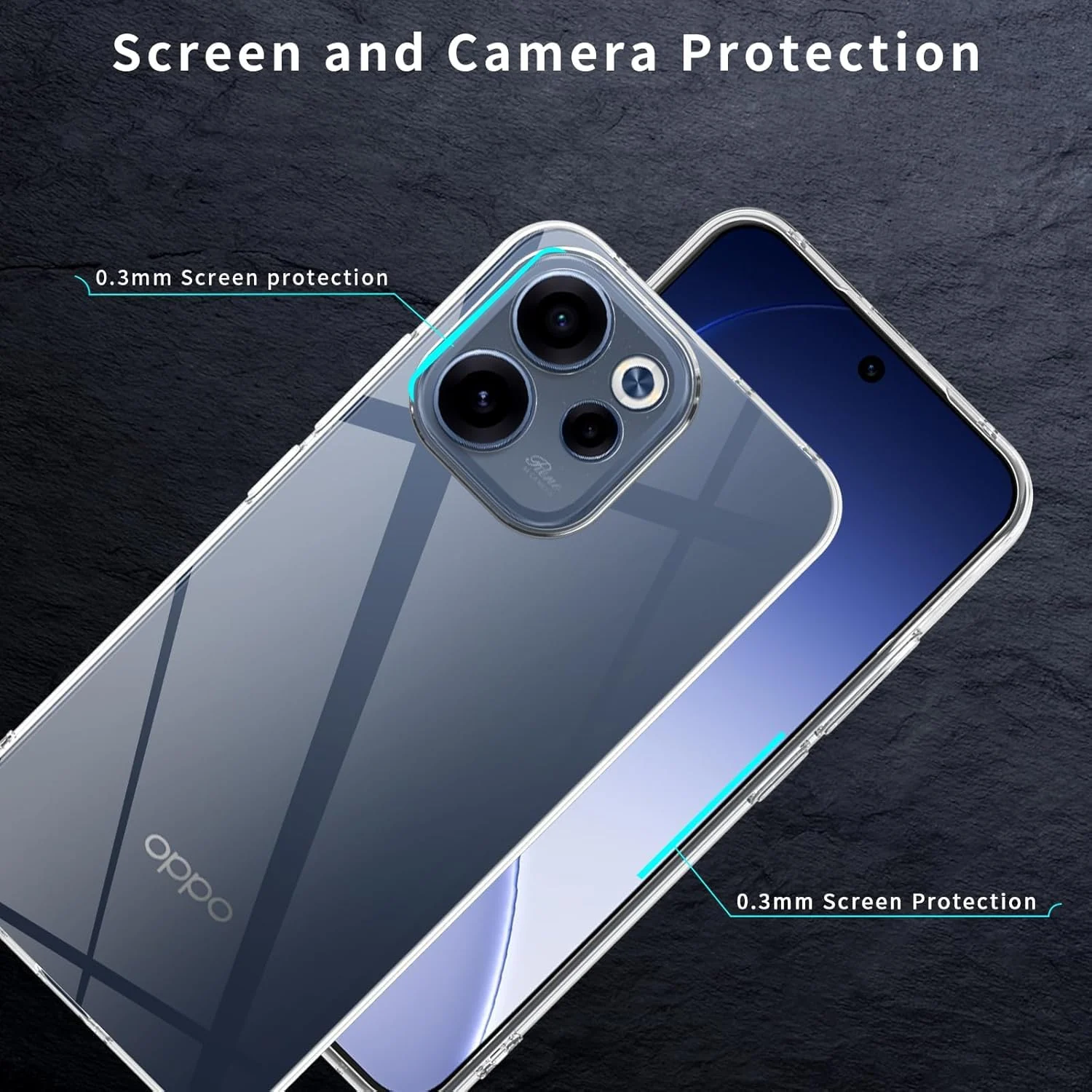DL3 Mobilak Case Compatible with OPPO Reno 15F / Reno 15 F 5G, Case Crystal Soft TPU Gel Case Flexible Silicone Anti-Scratch Camera Protection TPU Cover - Clear