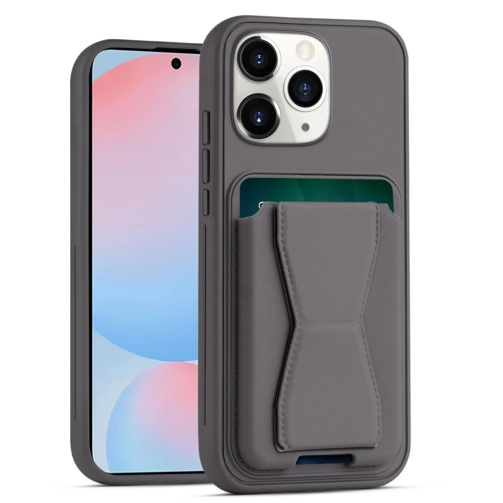 DL3 Mobilak Leather Wallet Case with Card Slot for iPhone 14 Pro Max 6.7-inch with Camera Protection and Shockproof Design - Lavender Purple