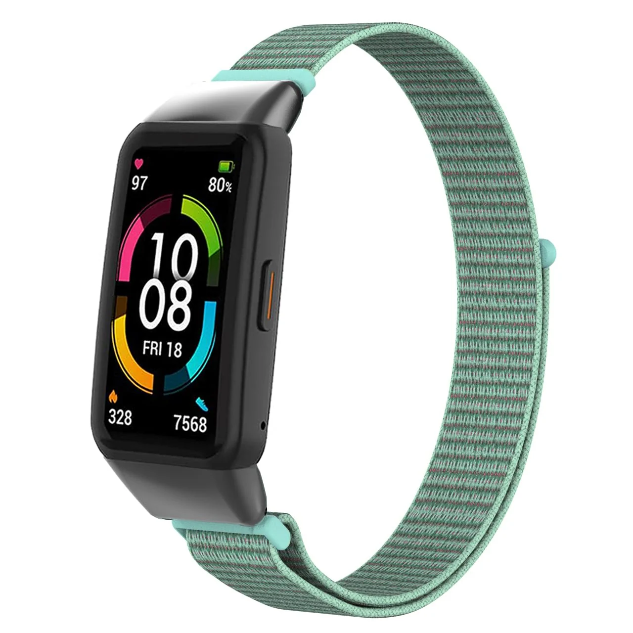 DL3 Mobilak Nylon Band for Honor Band 6/Huawei Band 6 Pro/Huawei Band 6, Nylon Watch Strap Sport Wristband Soft Replacement Watch Strap Adjusable Wrist for Women Men - Turquoise