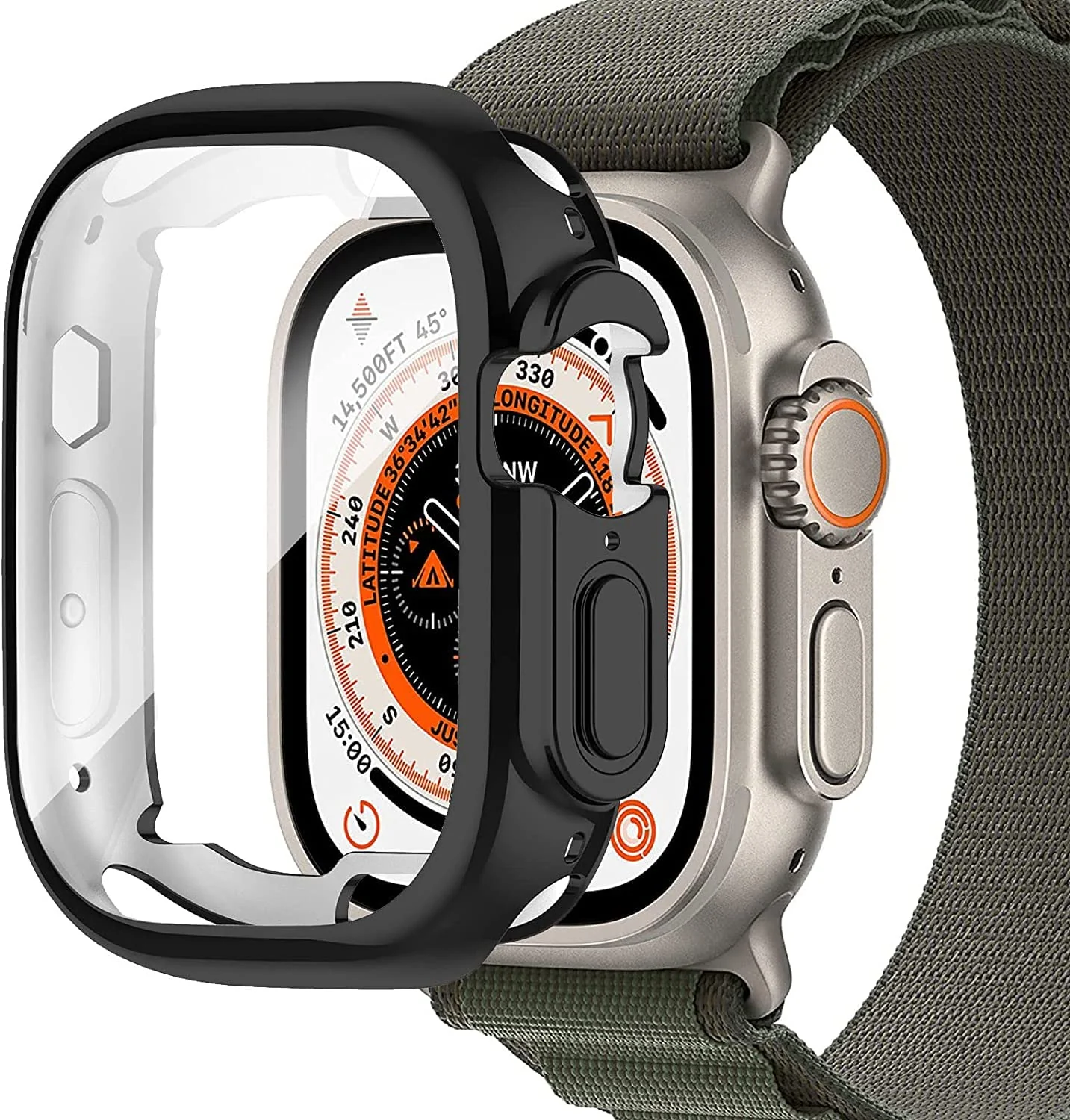DL3 Mobilak Case Compatible with Apple Watch Ultra 49mm Case Watch Soft TPU Shockproof Cover Slim Guard Thin Bumper Shell Protector - Black