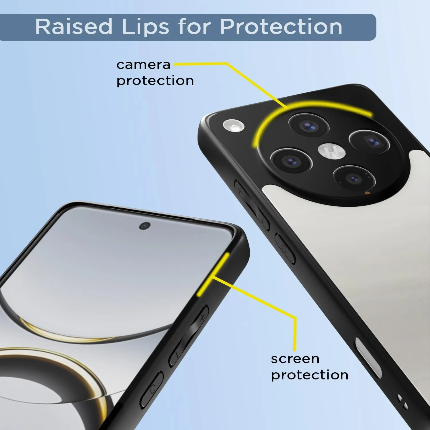 DL3 Mobilak Clear PC and TPU Protective Case for OPPO Find X8 Pro 5G with Camera Protection and Military-Grade Protection - Black