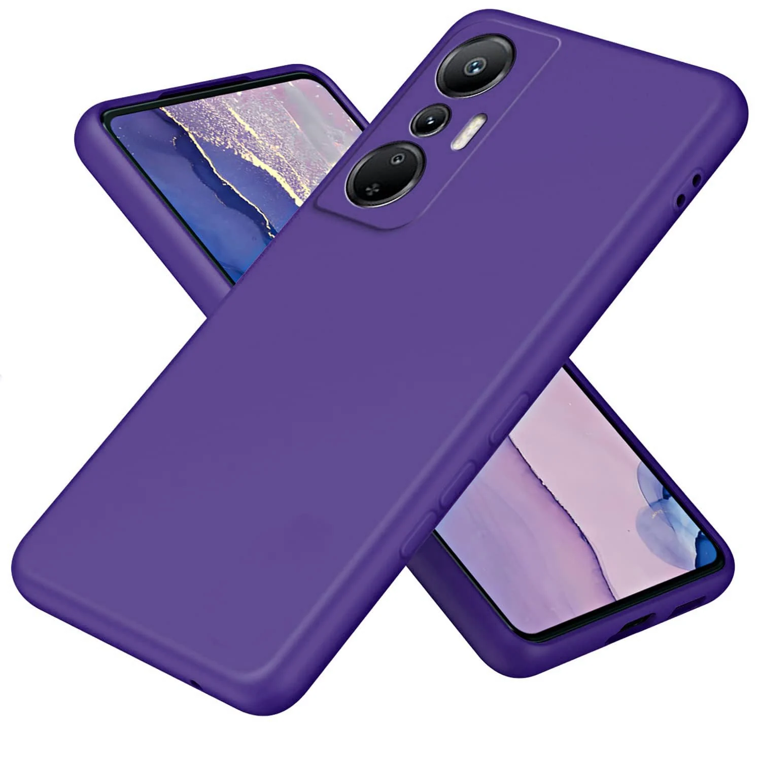 DL3 Mobilak Silicone Protective Case for Infinix Hot 20, Shock-absorbing protection, Scratch-resistant surface, Soft microfiber lining - Purple