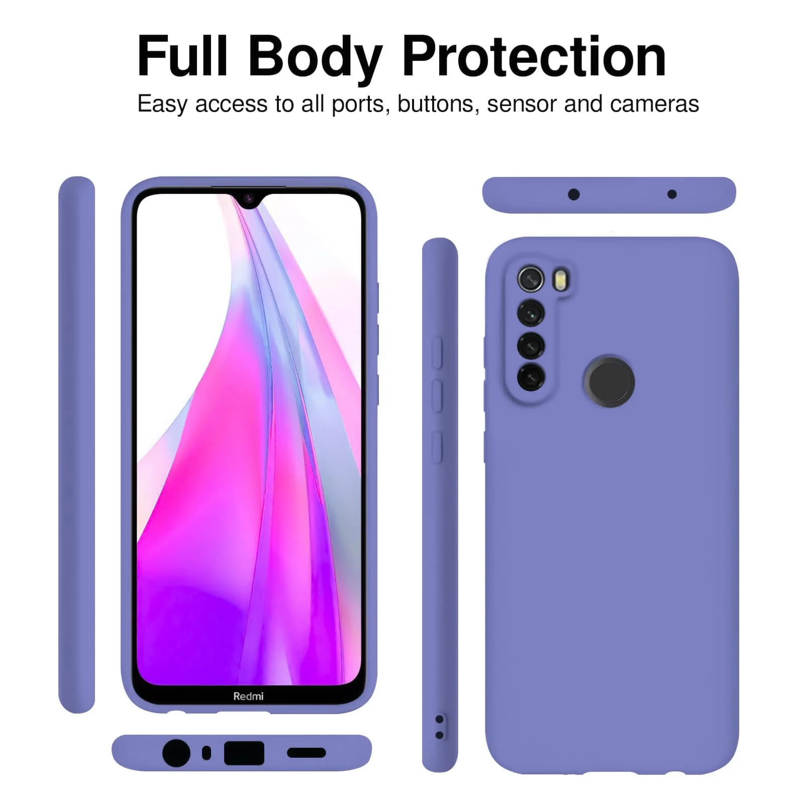 DL3 Mobilak Soft Silicone Protective Case for Xiaomi Redmi Note 8 with Microfiber Lining and Shockproof Design - Baby Blue