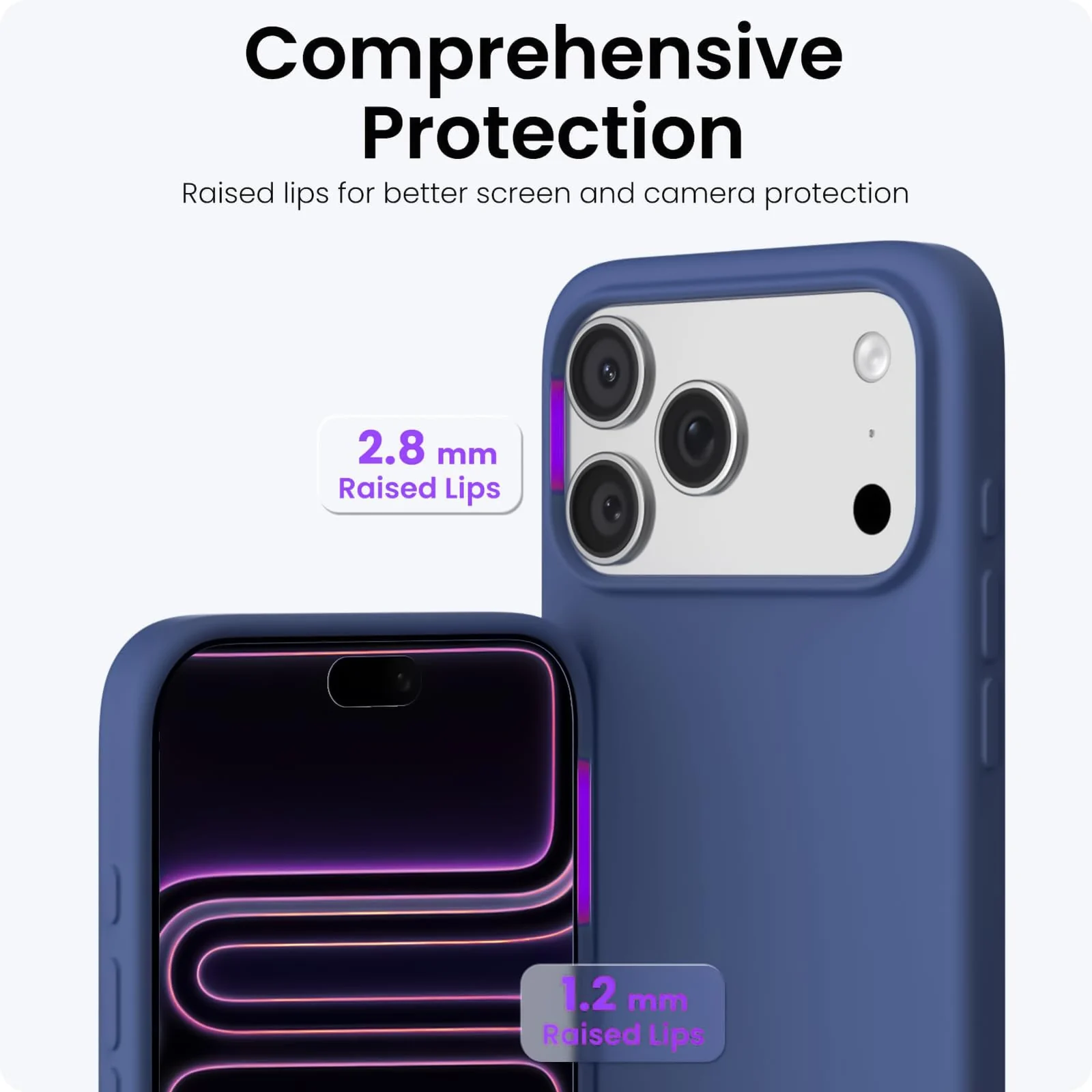 DL3 Mobilak Liquid Silicone Case for iPhone 17 Pro 6.3-Inch, Supports wireless charging, Shock-absorbing protection, Scratch-resistant surface - Blue