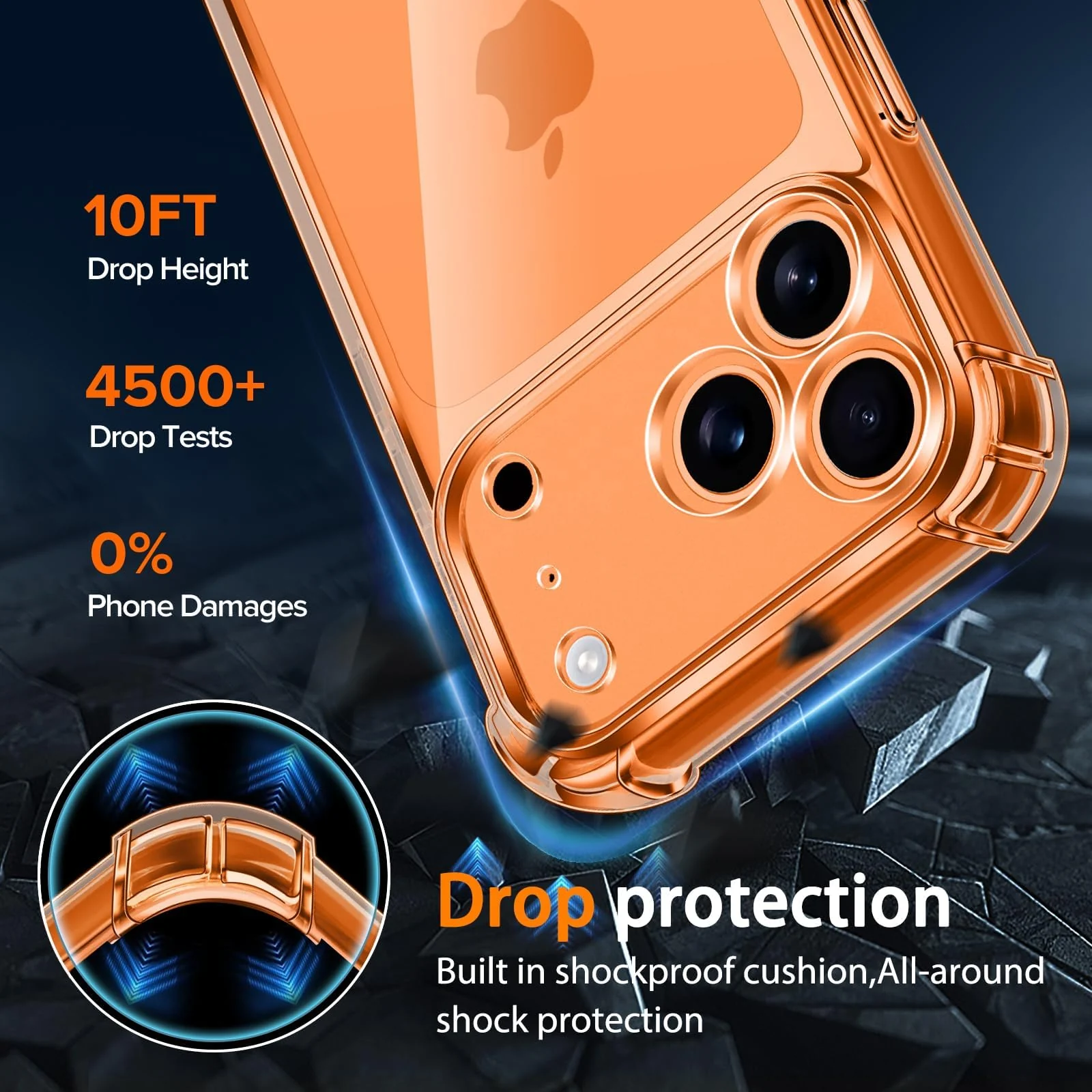 DL3 Mobilak Clear TPU Protective Case for iPhone 17 Pro with Camera Protection and Shockproof Design - Clear