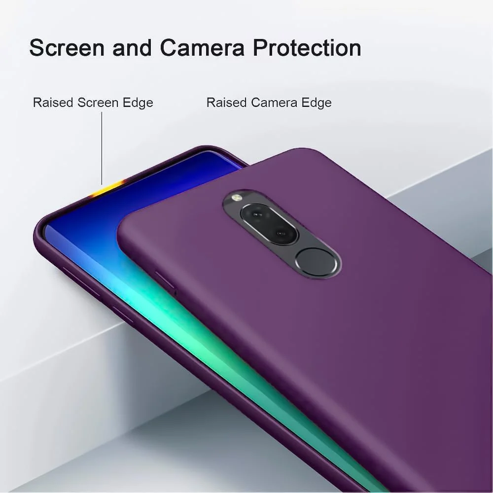 DL3 Mobilak Huawei Mate 10 Lite Case, Soft Flexible Silicone Gel Rubber Bumper Cover, Full Body Shockproof Protective Phone Case - Violet