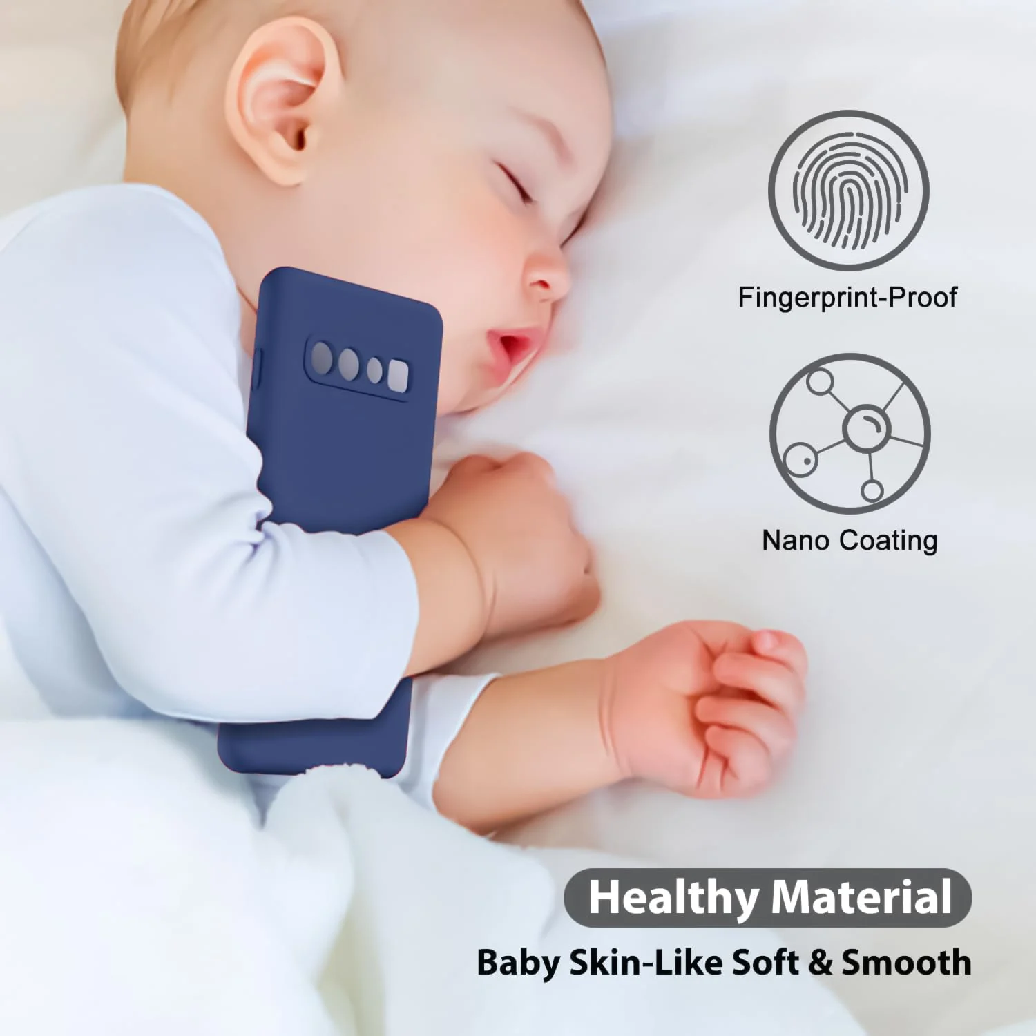 DL3 Mobilak Liquid Silicone Protective Case with Soft Microfiber Lining with Full Camera Protection for Samsung Galaxy S10 - Blue 1