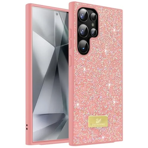 DL3 Mobilak Case for Samsung Galaxy S24 Ultra Glitter, Sparkle Diamond Crystal Bling with Bling, Thin Lightweight Full Body Shockproof Anti-Scratch Protective Cover