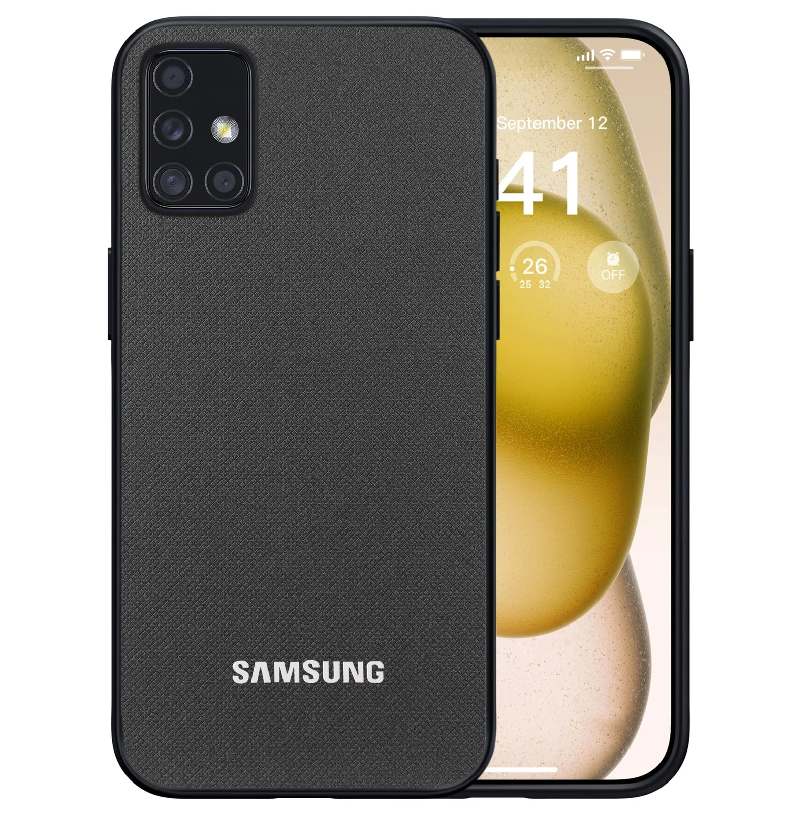 Dl3 Mobilak Compatible with Samsung Galaxy A51 Case Dual Layer Heavy Duty Cell Phone Protective Cover Shockproof Rugged with Non-Slip Textured - Brown