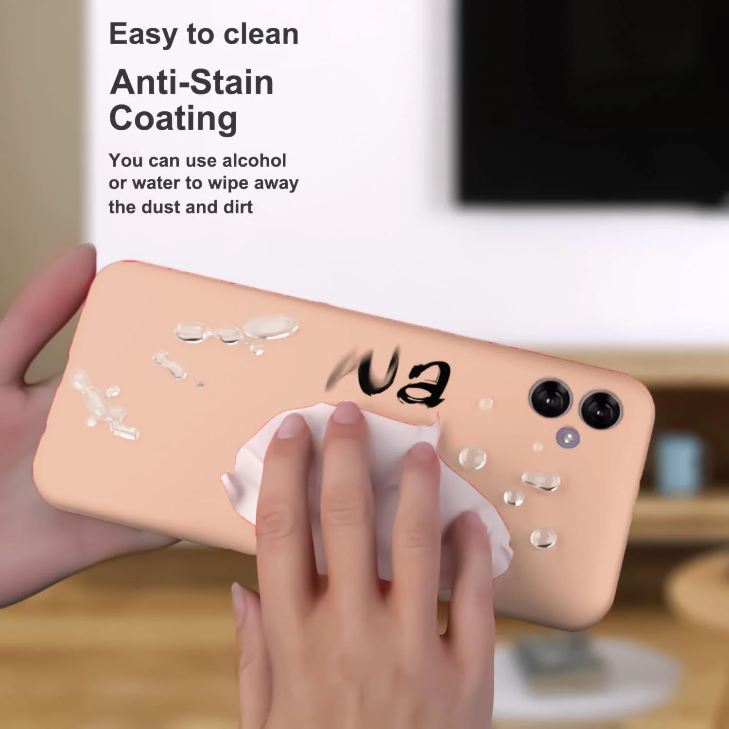 DL3 Mobilak Silicone Protective Case for Samsung Galaxy A04e, Shock-absorbing protection, Scratch-resistant surface, Soft microfiber lining - Light Orange