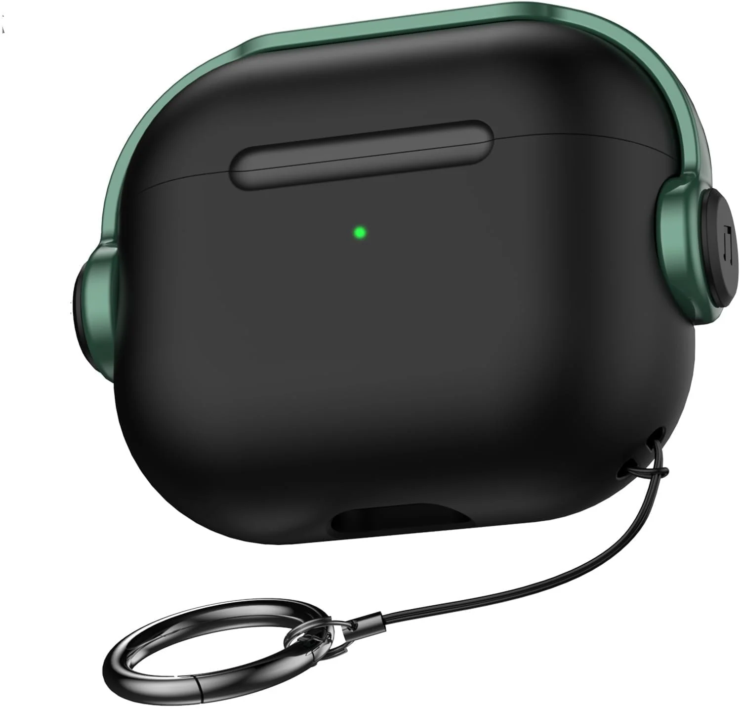 DL3 Mobilak Case for AirPods 3 Protective [With Closure Lid] [Front LED Visible] [With Wrist Strap] Skin Case Compatible with Airpod 3rd Generation 2021 - Black Green