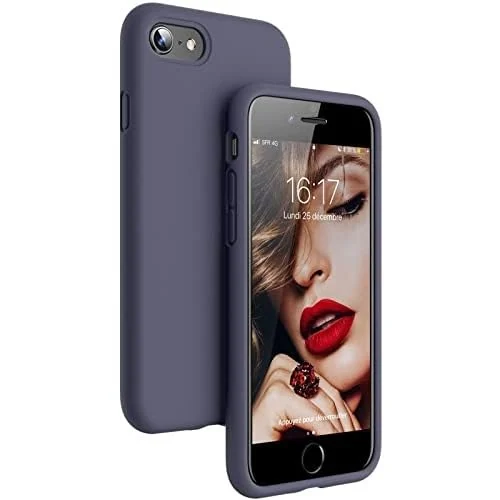 DL3 Mobilak Compatible with iPhone 6 / 6S Case, Liquid Silicone Case, Full Body Protective Cover, Shockproof, Slim Phone Case, Anti-Scratch Soft Microfiber Lining - Midnight Blue