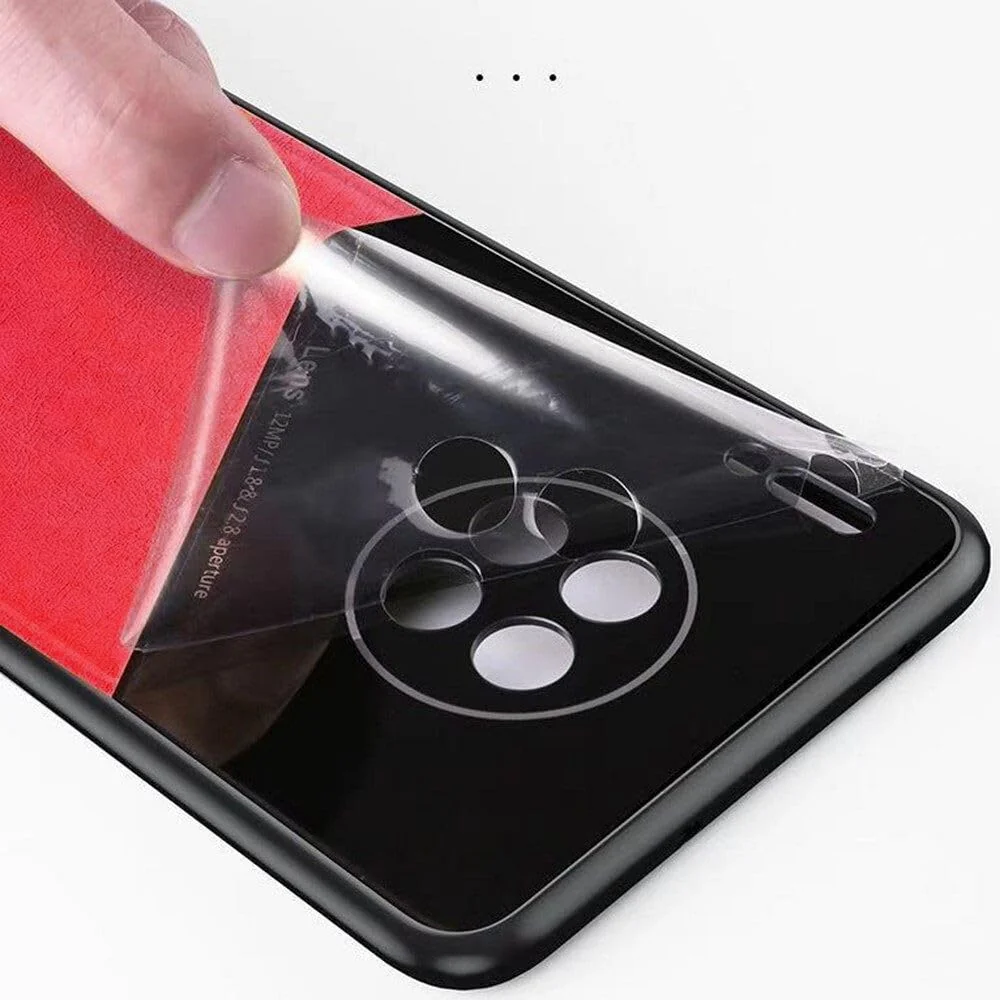 DL3 Mobilak Leather and PC Protective Case for realme 8 4G / realme 8 Pro, Built-in magnetic car-mount support, Shock-absorbing protection, Raised edges around the screen and camera - Red
