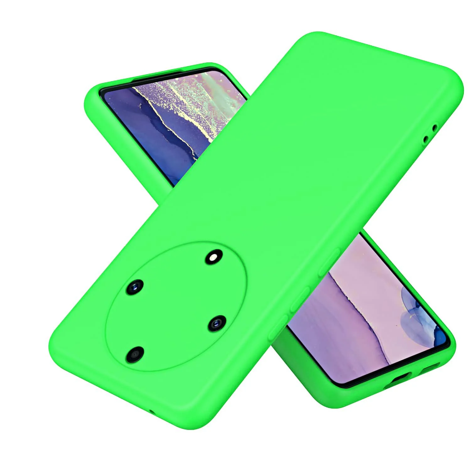 DL3 Mobilak Silicone Protective Case for Honor X9b, Shock-absorbing protection, Scratch-resistant surface, Soft microfiber lining - Neon Green