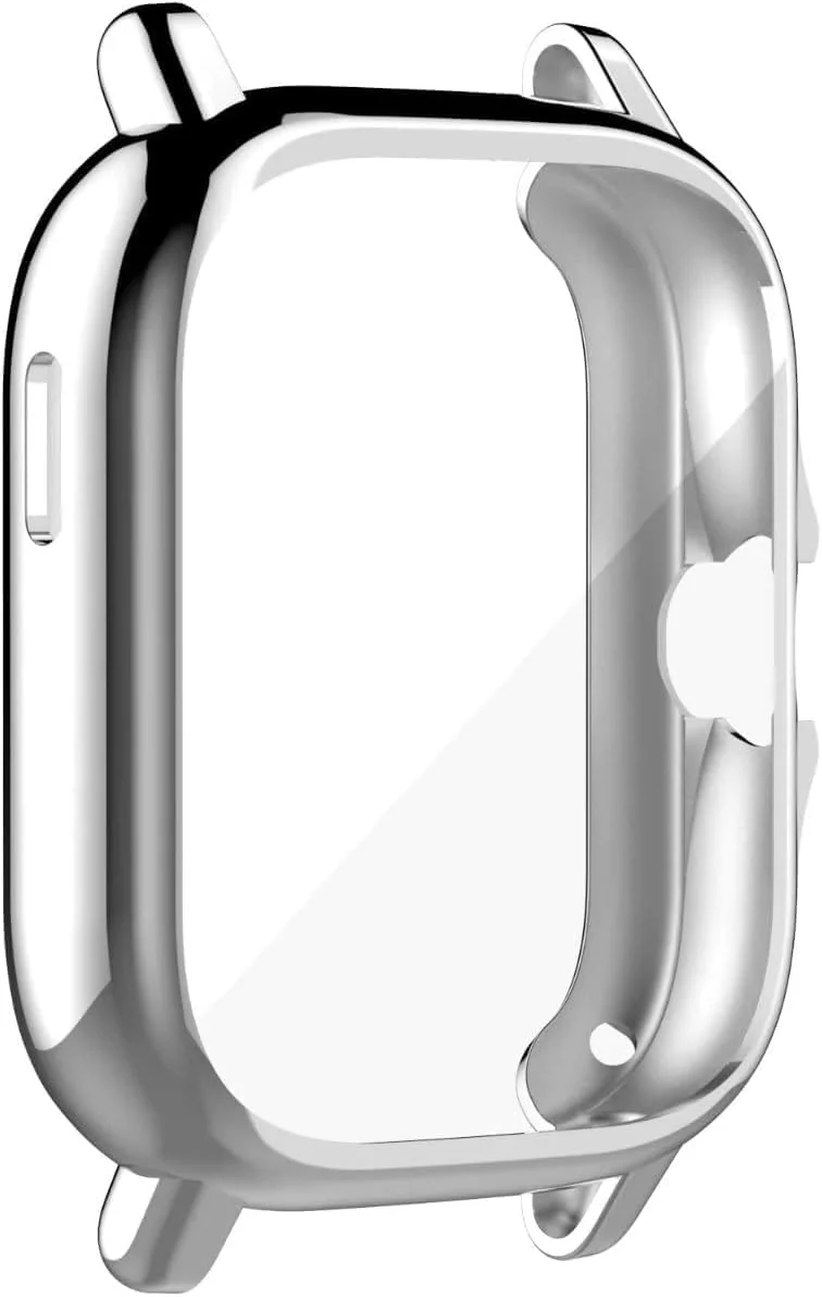 DL3 Mobilak Case Compatible with Amazfit GTS 3 & Amazfit GTS Case All-Around Screen Protector Watch Soft TPU Shockproof Cover Slim Guard Thin Bumper Shell Protector - Silver